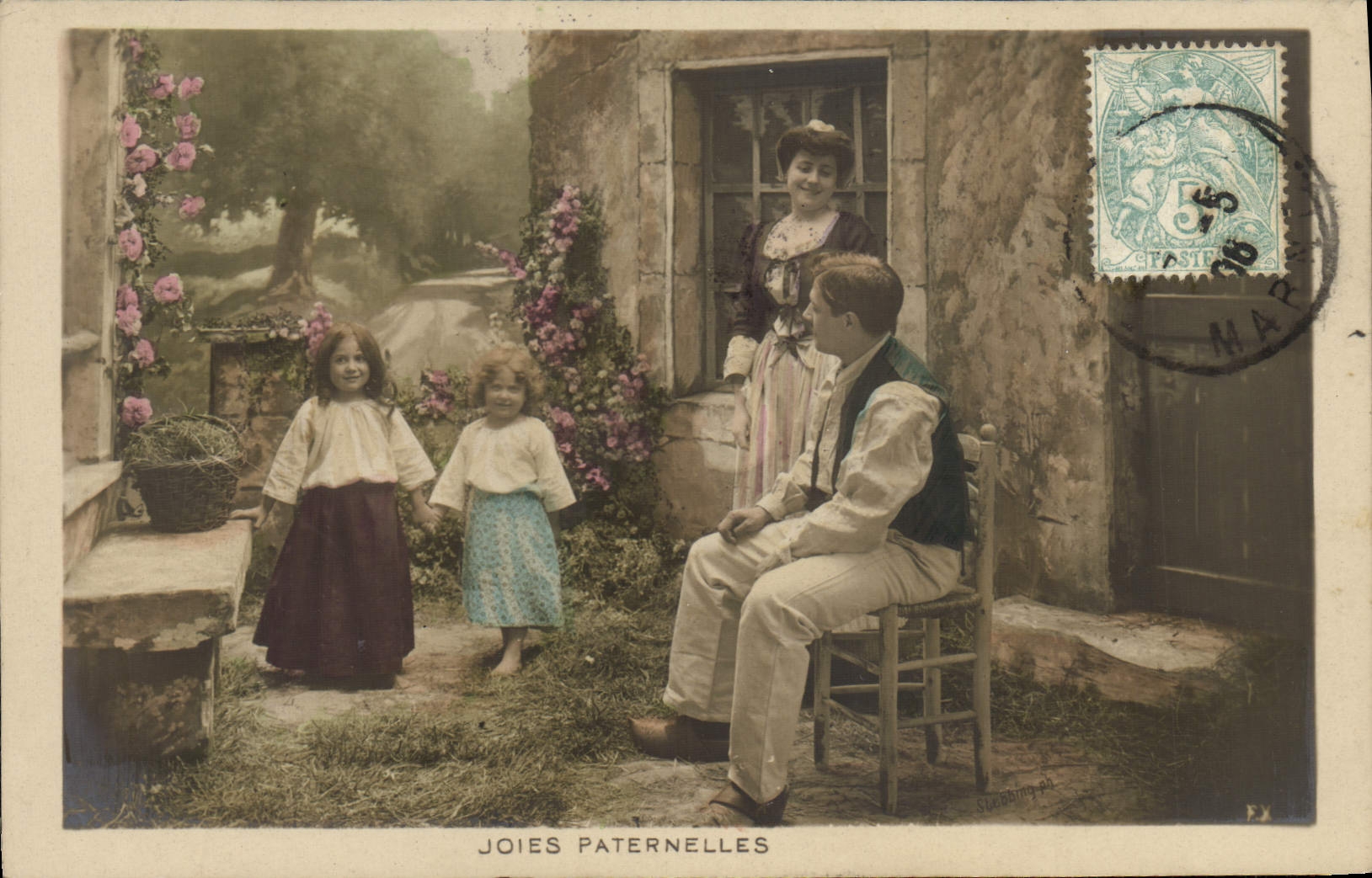 VINTAGE POSTCARD Fantasy paternal Joys Children