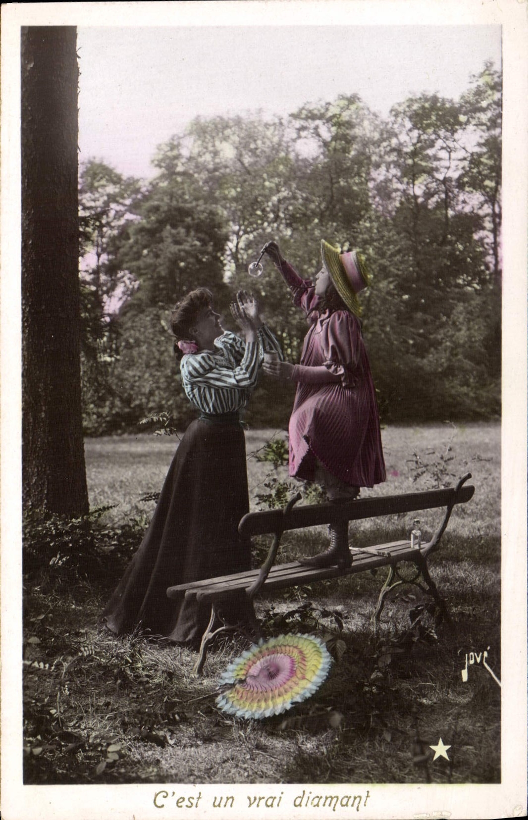 VINTAGE POSTCARD Fantaisie Child wife It is a true diamond