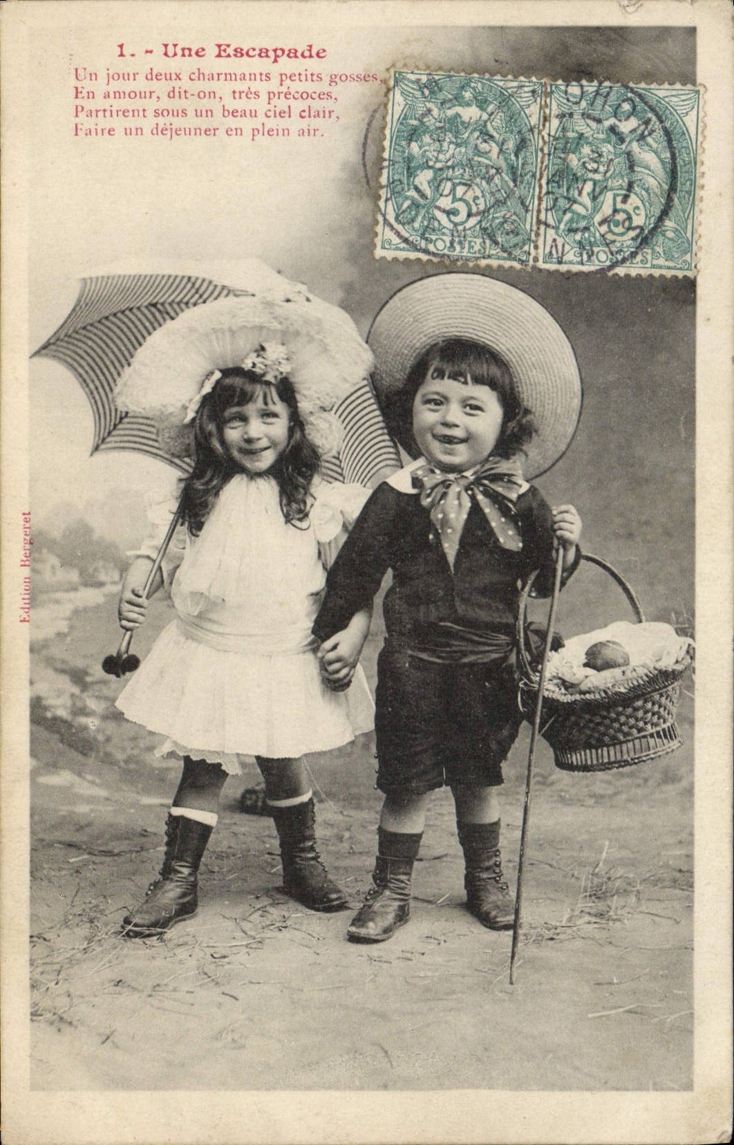 CPA Fantaisie Enfants Une escapade