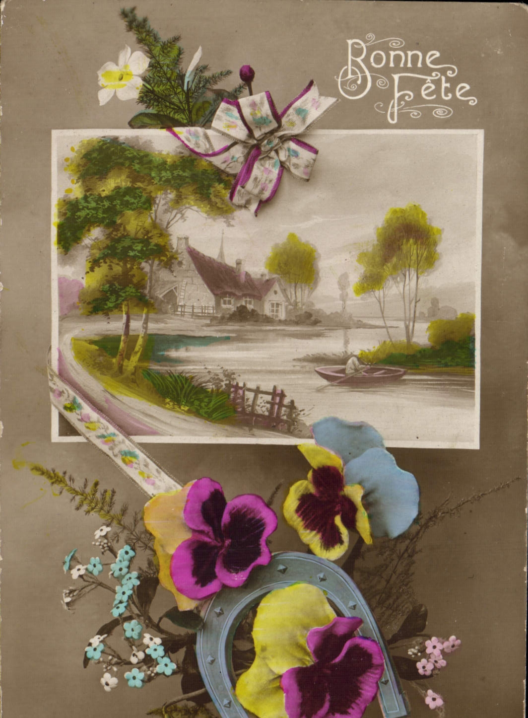 VINTAGE POSTCARD Good Fantaisie celebrates Horseshoe