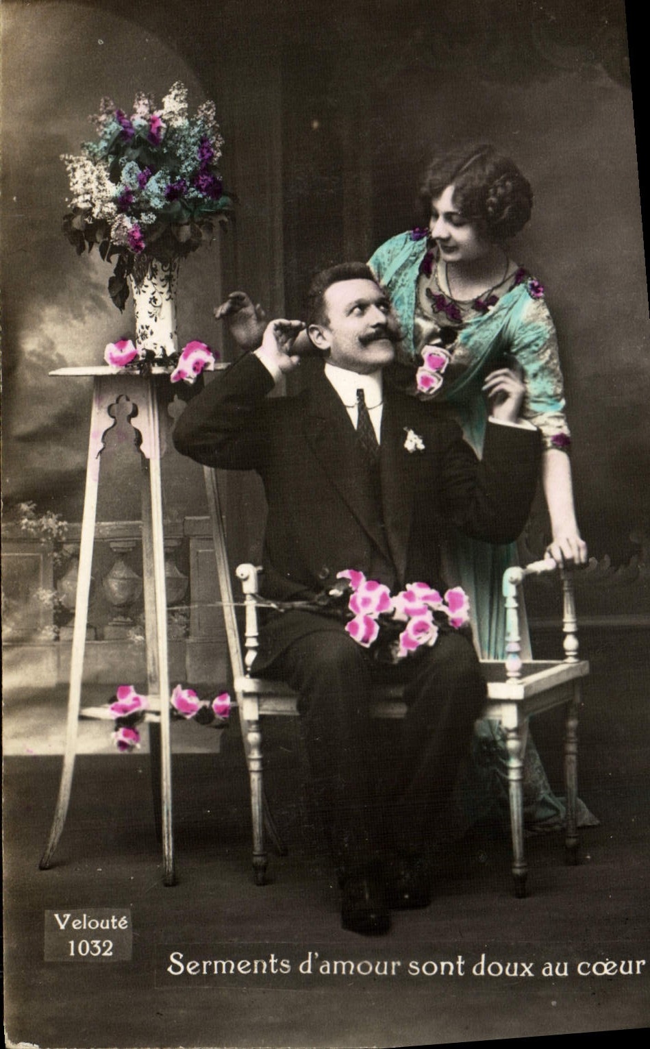 VINTAGE POSTCARD Fantasy Man Woman