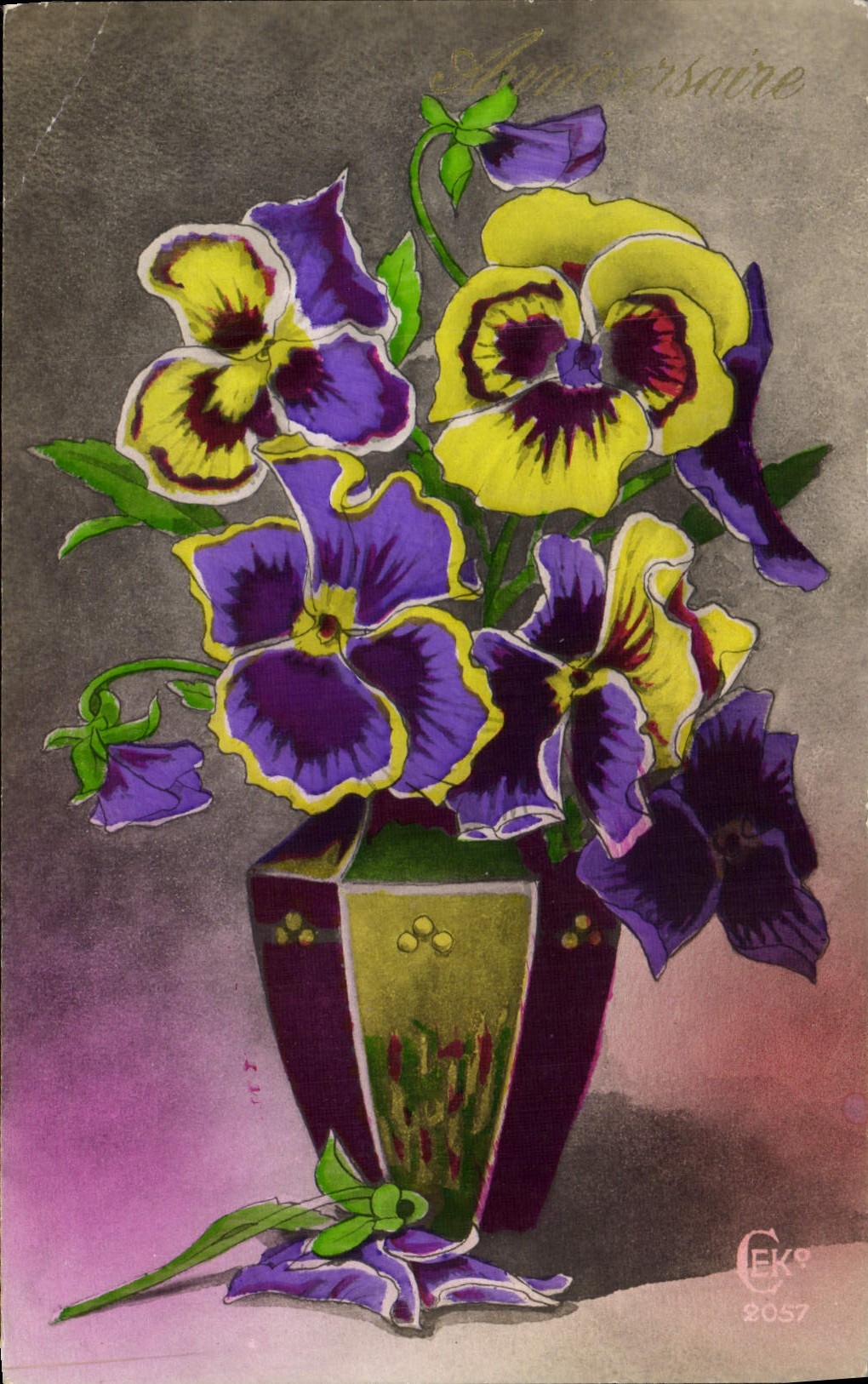 CPA Fantaisie Fleurs