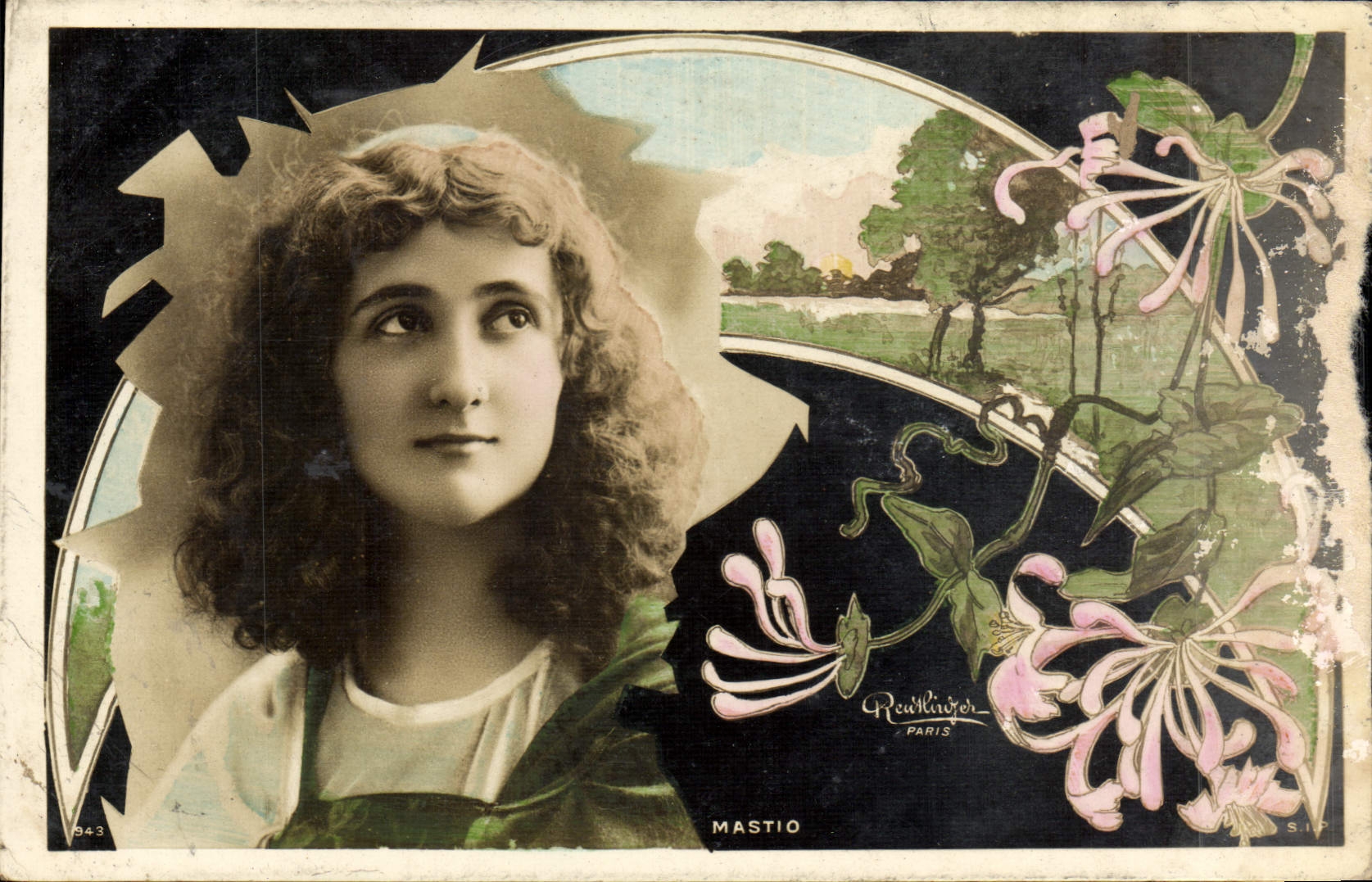 VINTAGE POSTCARD Fantasy Mastio Woman