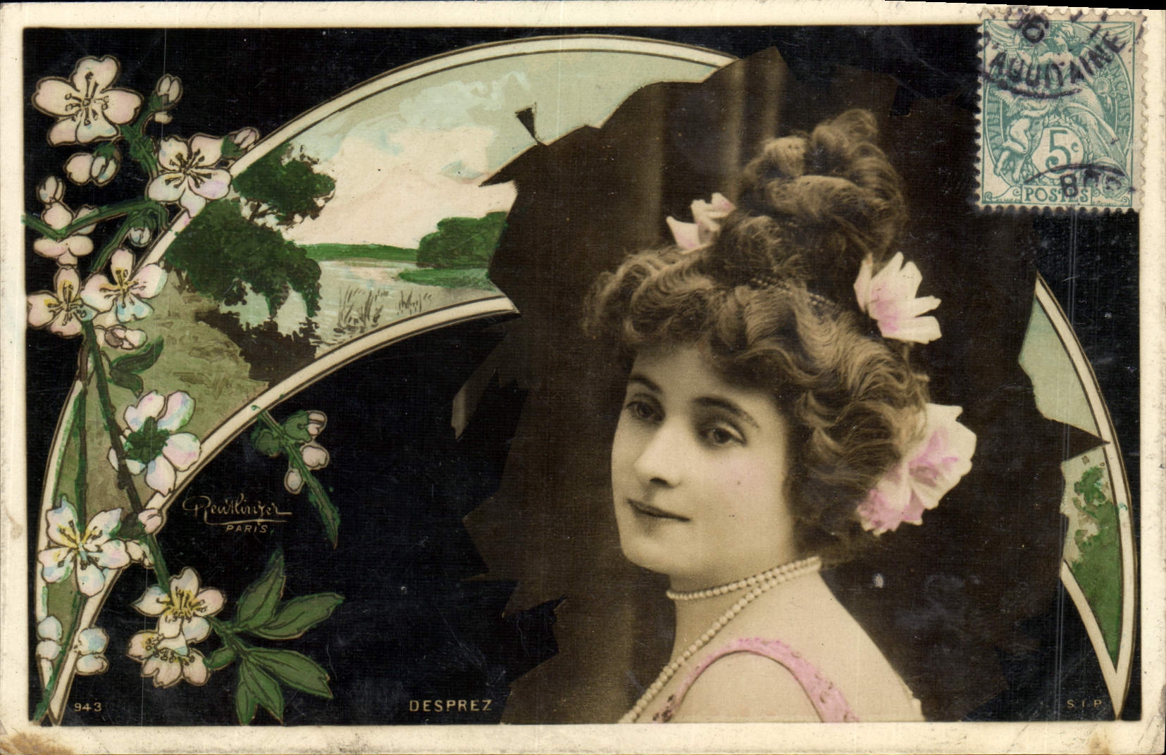 VINTAGE POSTCARD Fantasy Desprez Woman