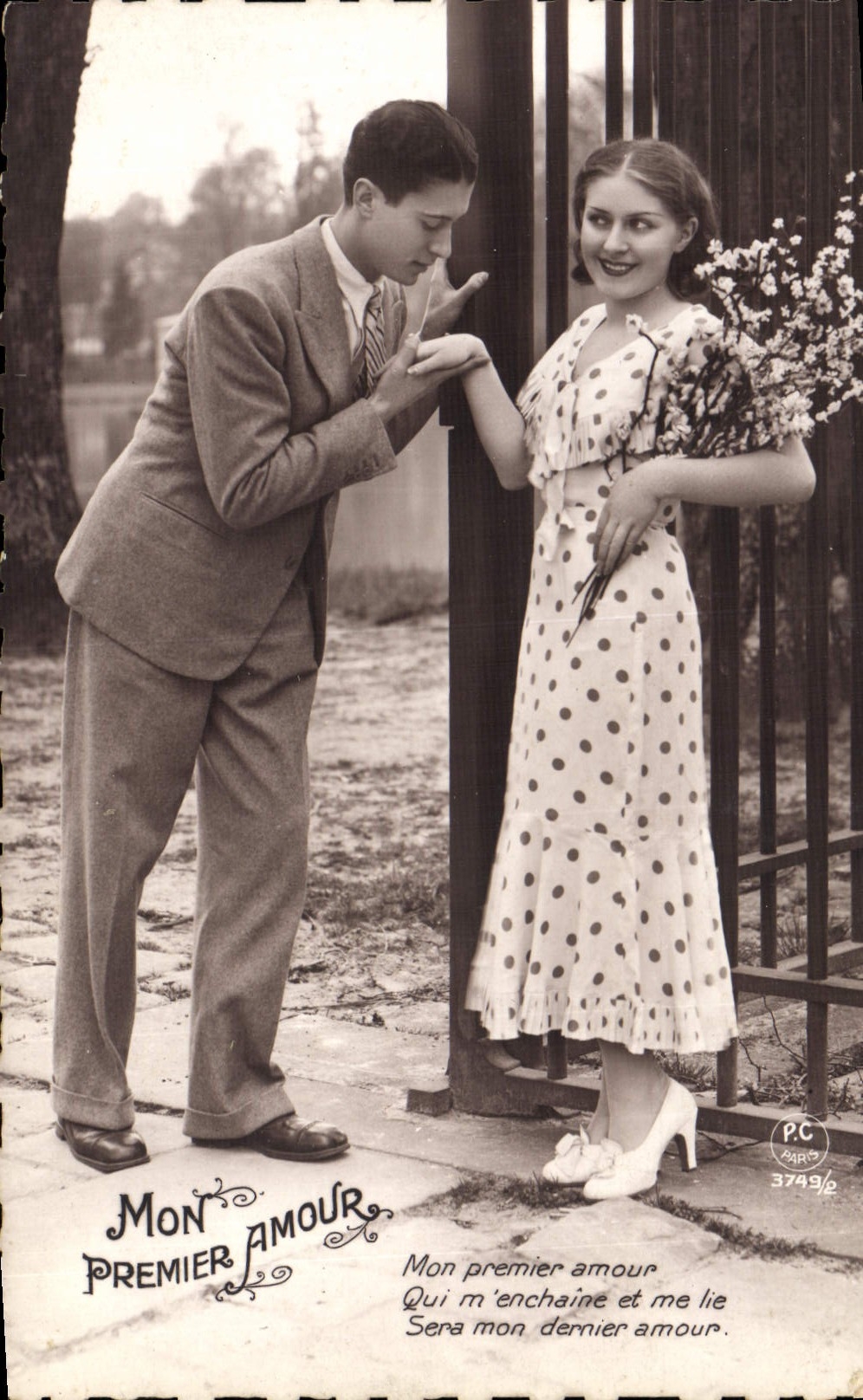 VINTAGE POSTCARD Fantasy Woman My first love