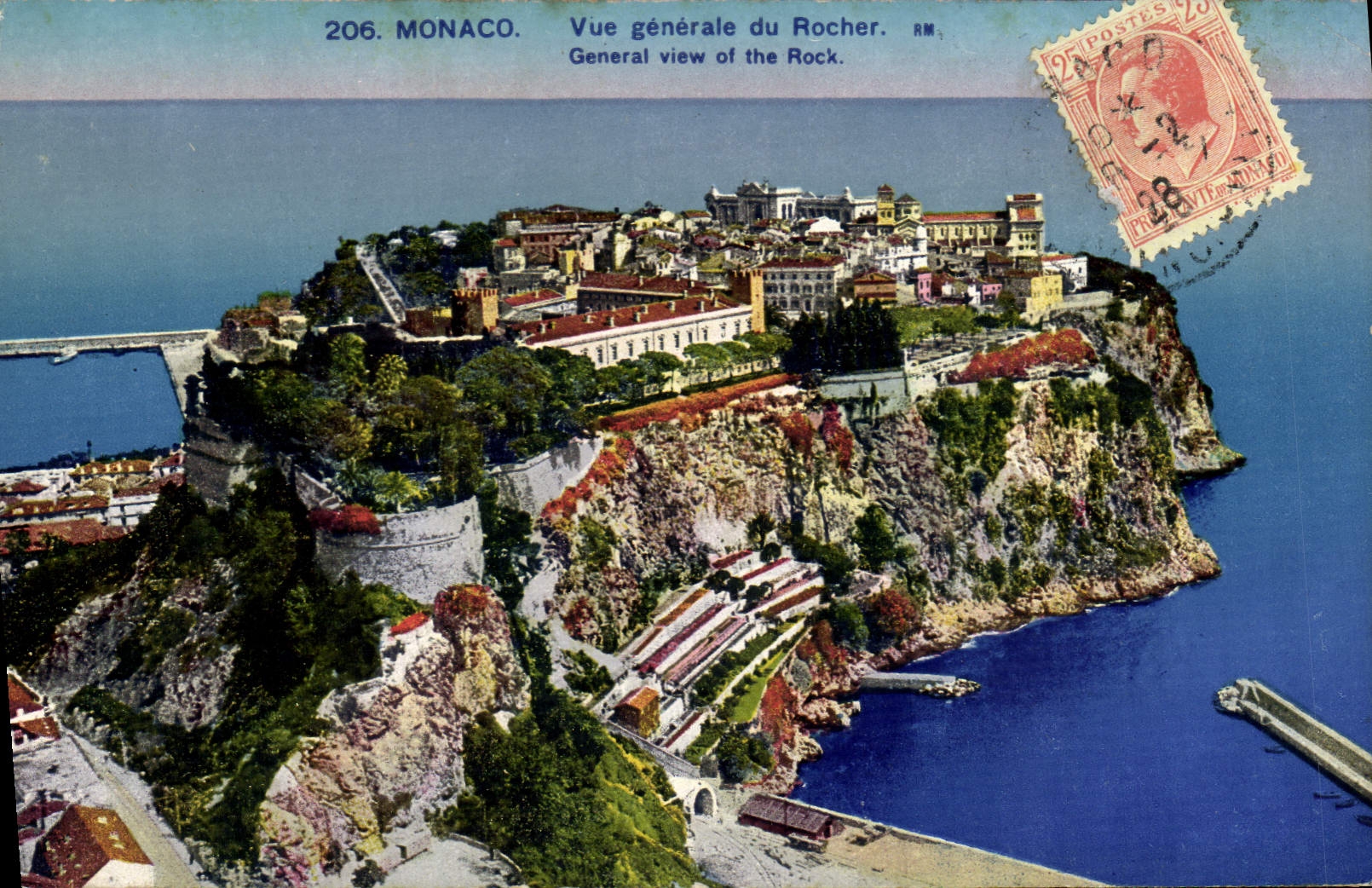 VINTAGE POSTCARD Monaco View of the rock