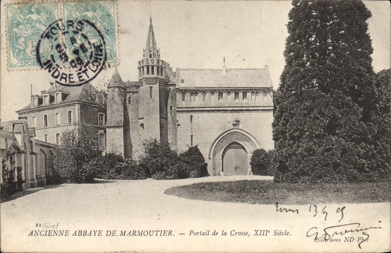 VINTAGE POSTCARD Old abbey of Marmoutier Gate of the Stick