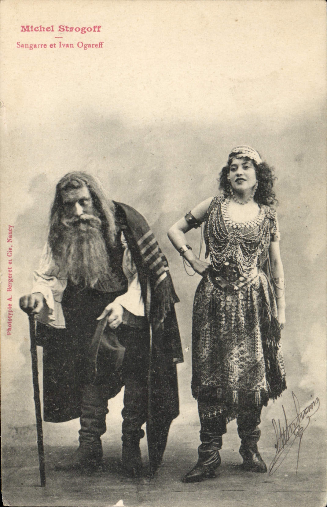 CPA Fantaisie Femme Michel Strogoff Sangarre et Ivan Ogareff Jules Verne