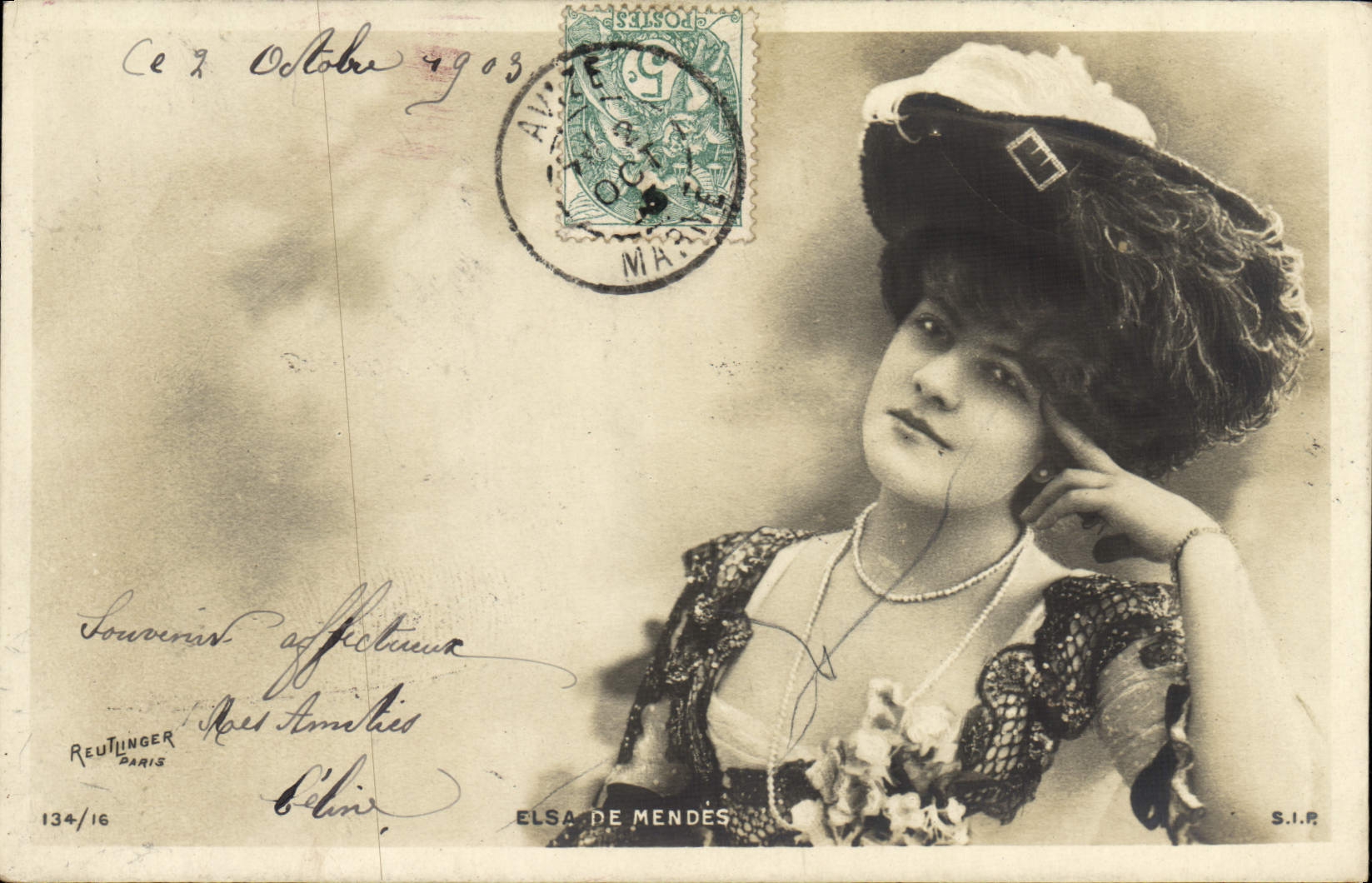 CPA Fantaisie Femme Elsa de Mendes