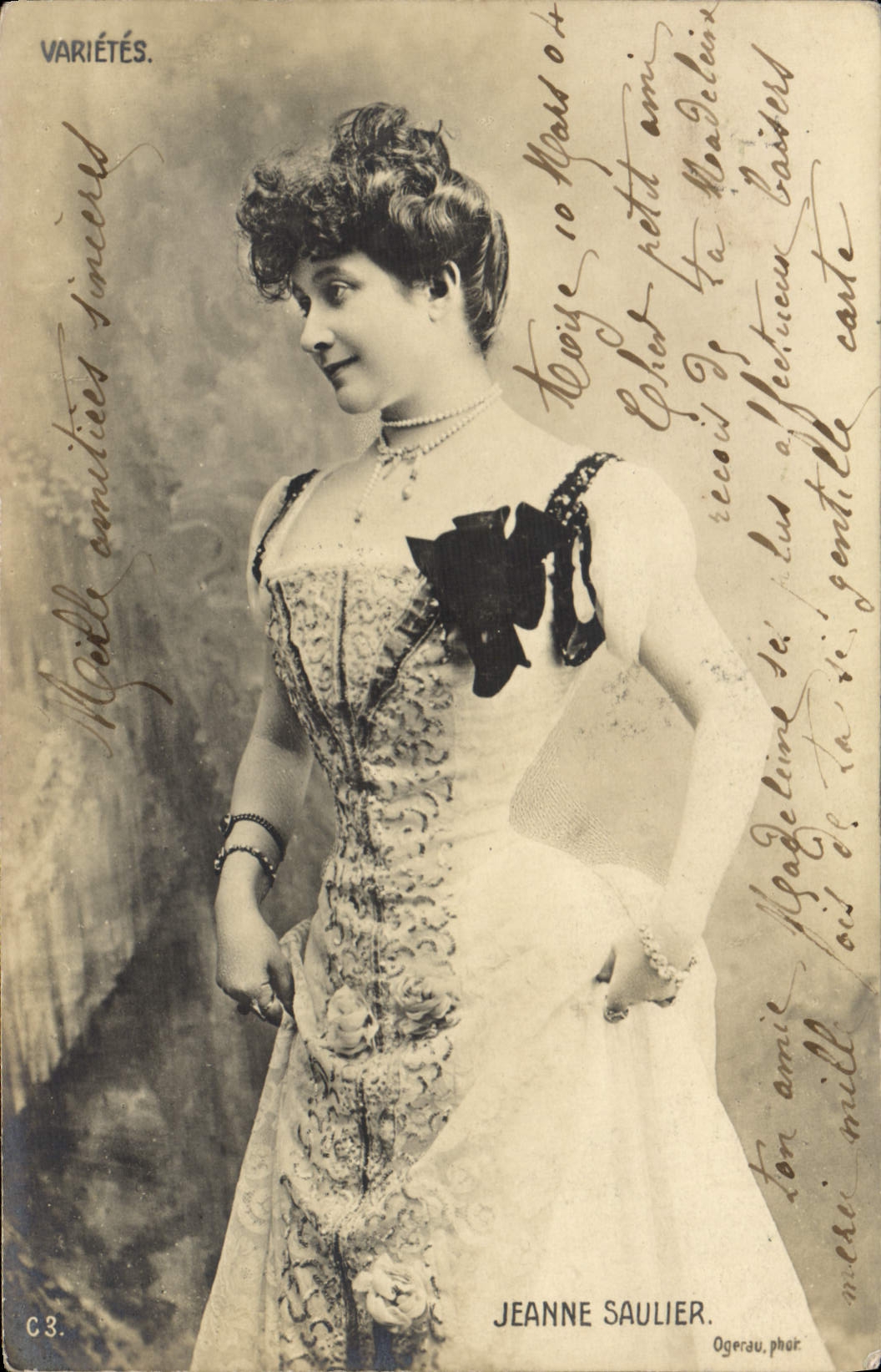 VINTAGE POSTCARD Fantasy Woman Jeanne Saulier Varieties