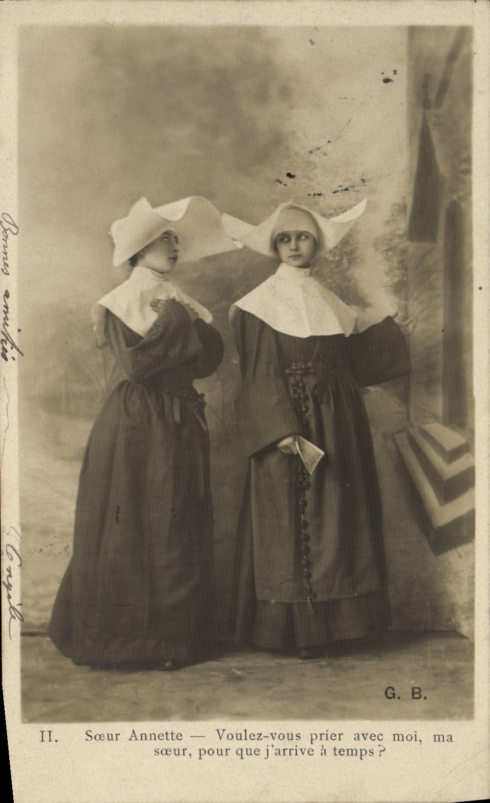VINTAGE POSTCARD Fantasy Woman Nuns