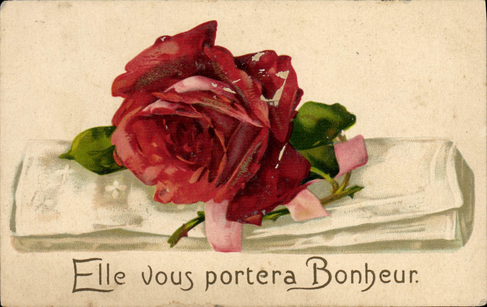 CPA Fantaisie Fleuirs Rose 