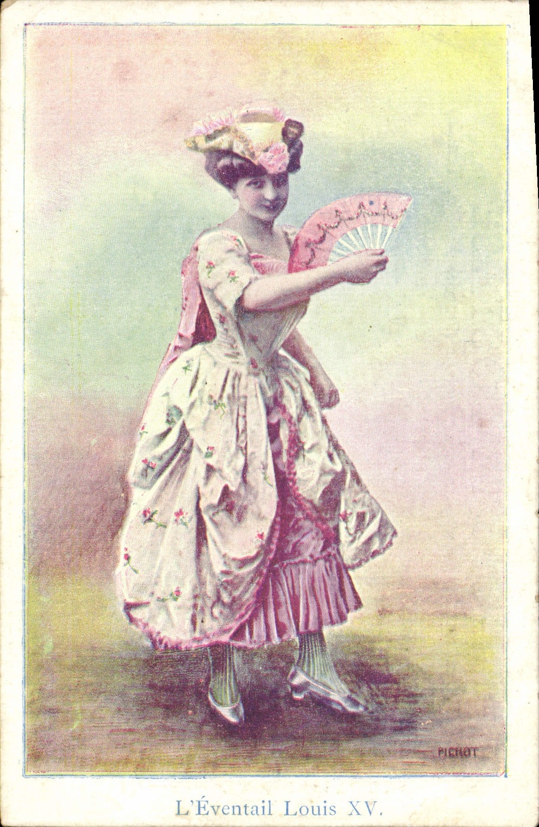 CPA Fantaisie Femme L'eventail Louis XV