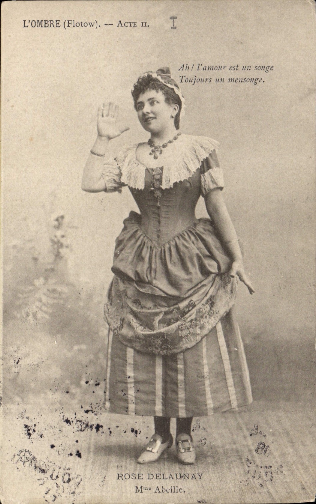 CPA Fantaisie Rose Delaunay Mme Abeille L'ombre Flotow 