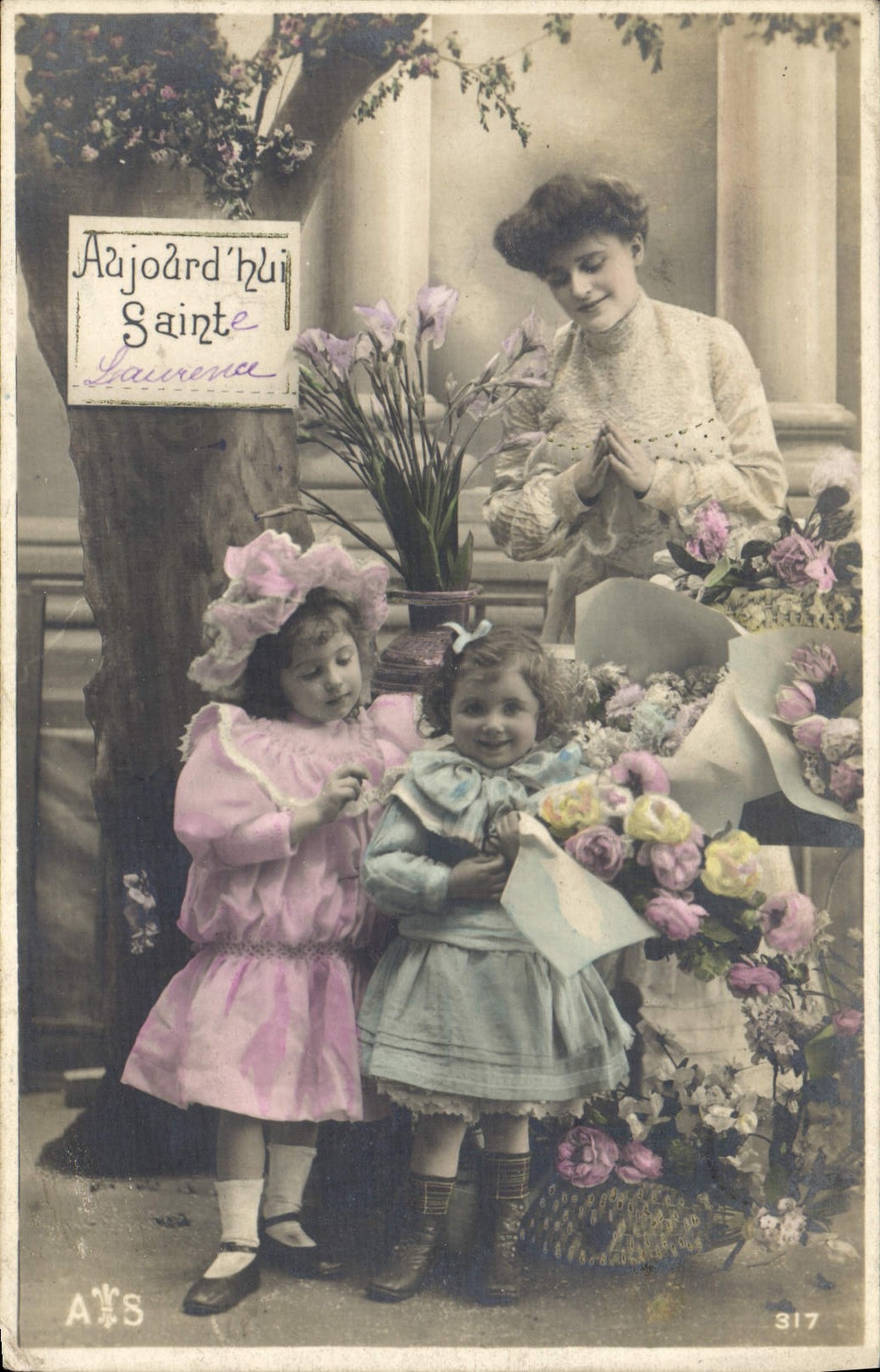 VINTAGE POSTCARD Fantasy Woman Children