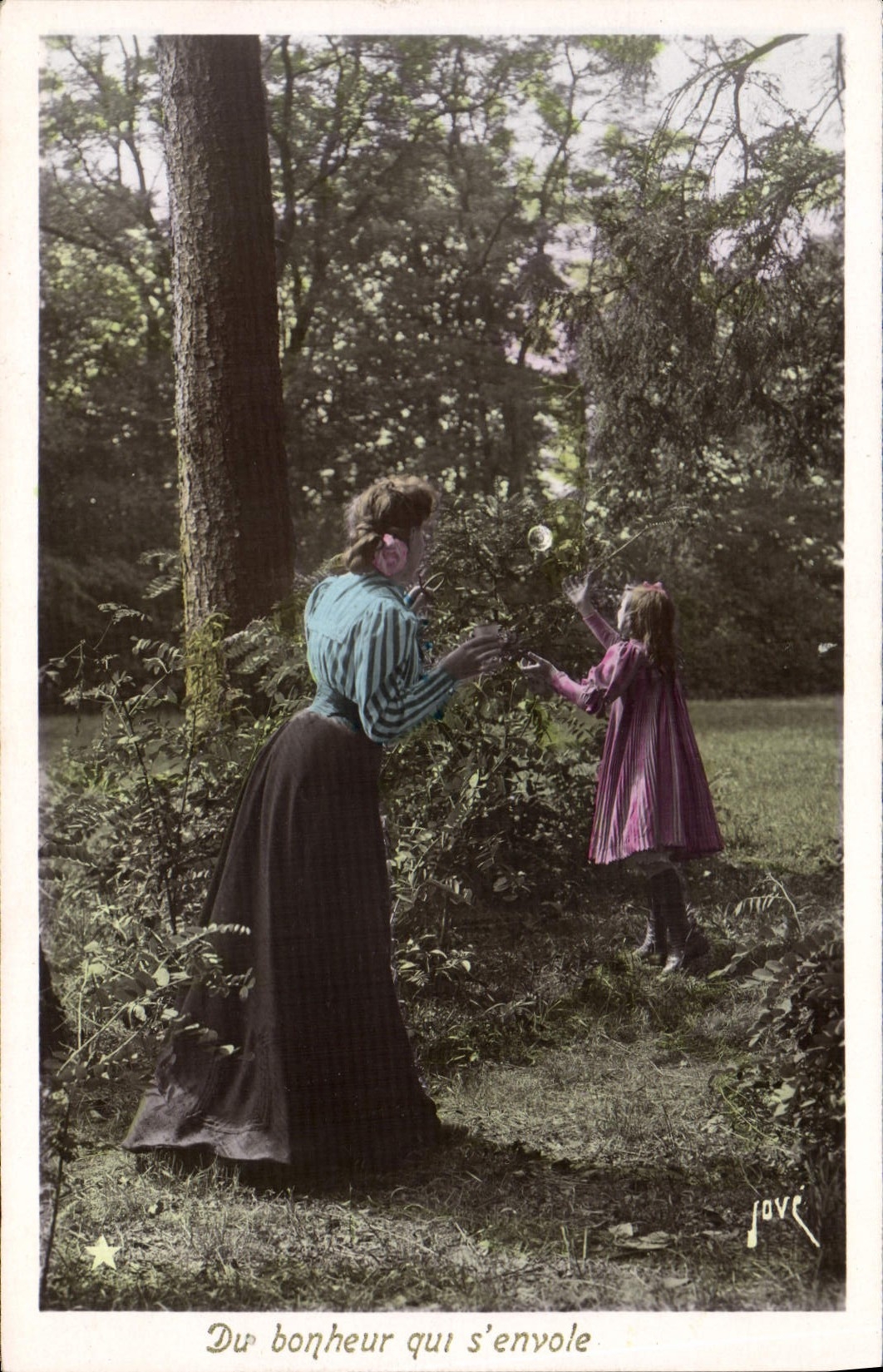 VINTAGE POSTCARD Fantasy Child wife Of the happiness which flies away