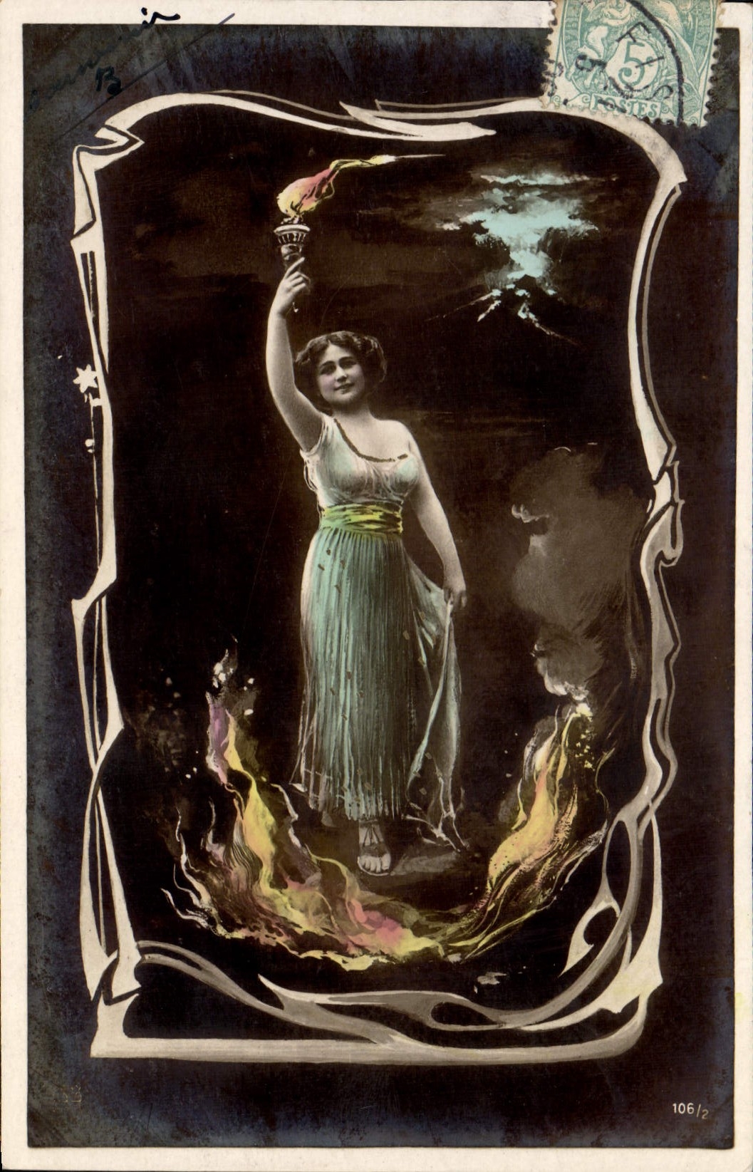 VINTAGE POSTCARD Fantasy Woman