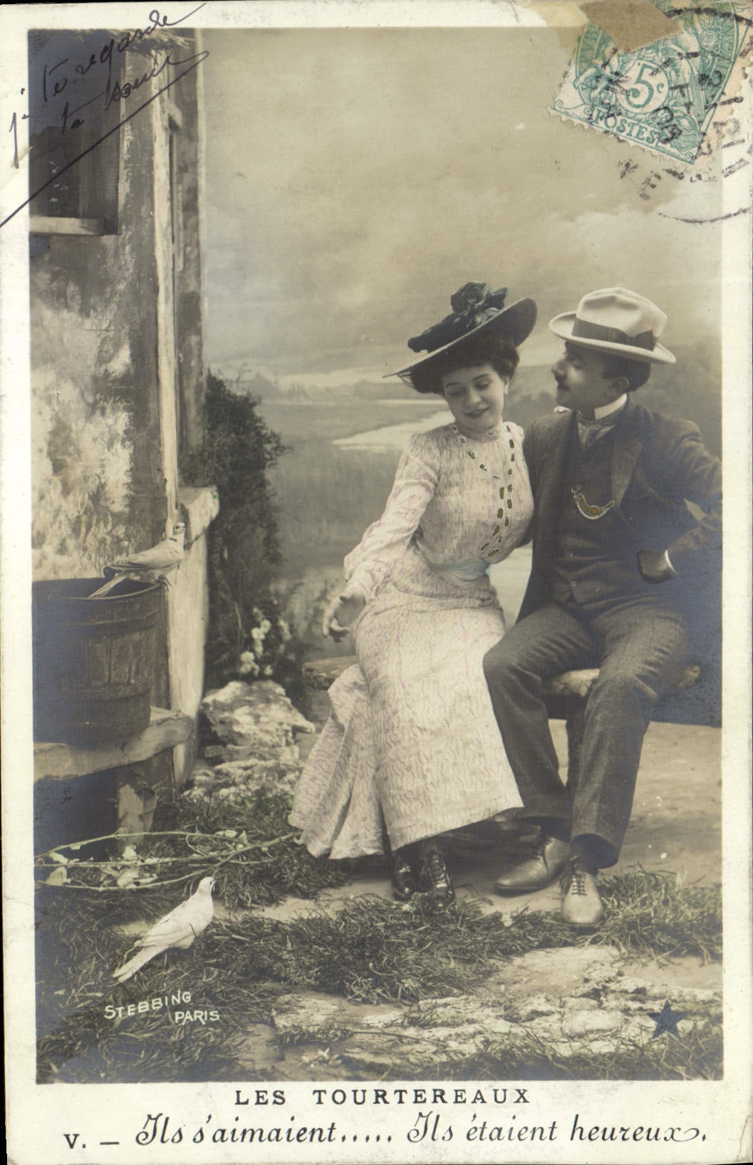 VINTAGE POSTCARD Fantasy Woman the tourtereaux ones