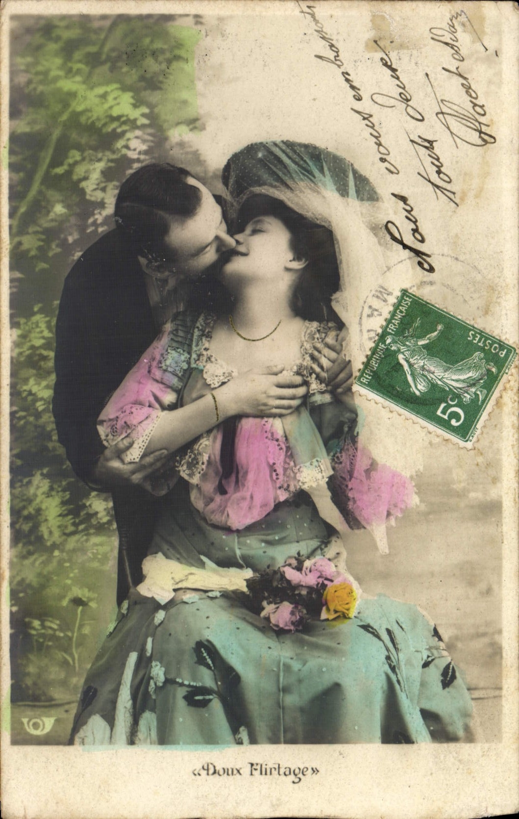 VINTAGE POSTCARD Fantasy Soft Woman flirtage