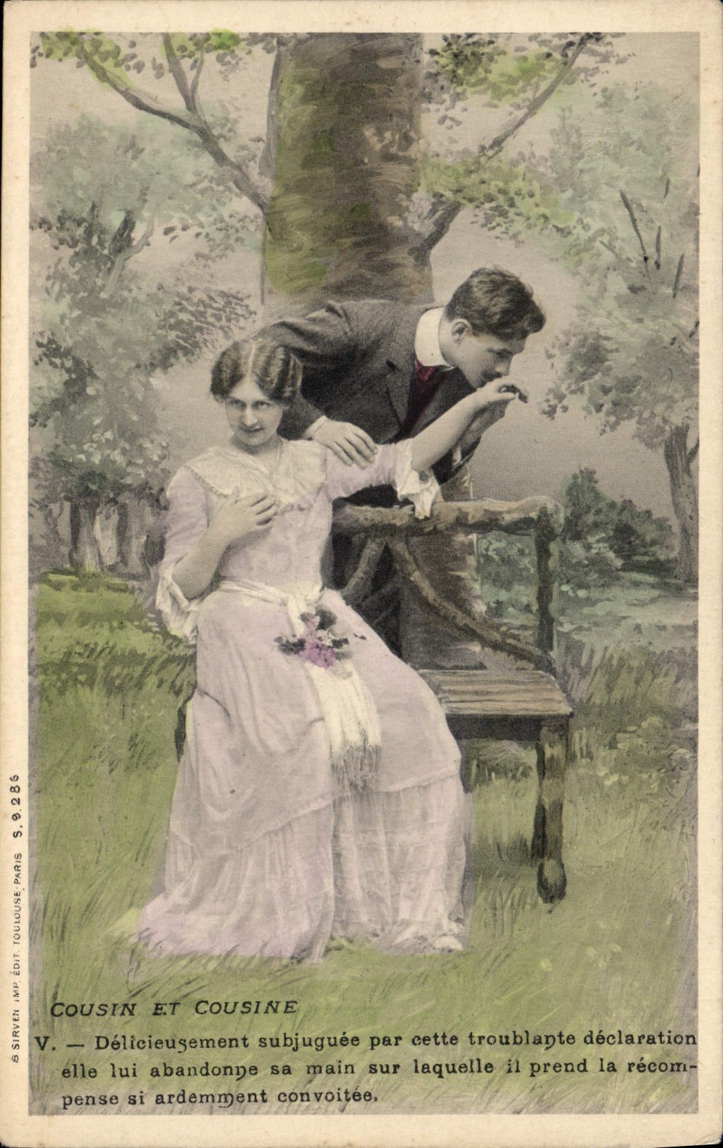 VINTAGE POSTCARD Fantasy Cousin and cousin