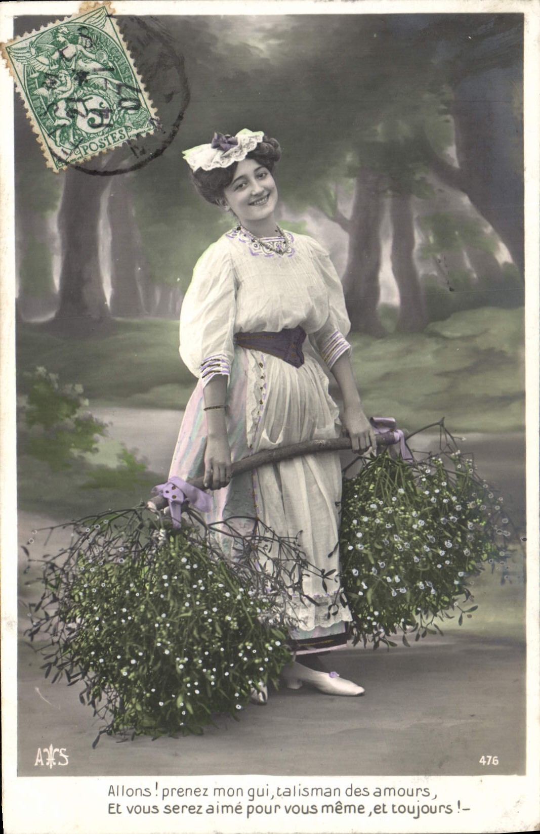 VINTAGE POSTCARD Fantasy Woman GUI