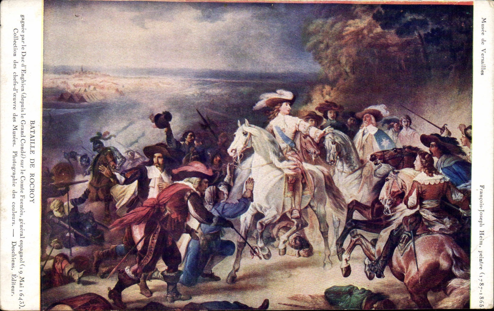 VINTAGE POSTCARD Battle of Rocroy Duke of Enghien Militaria
