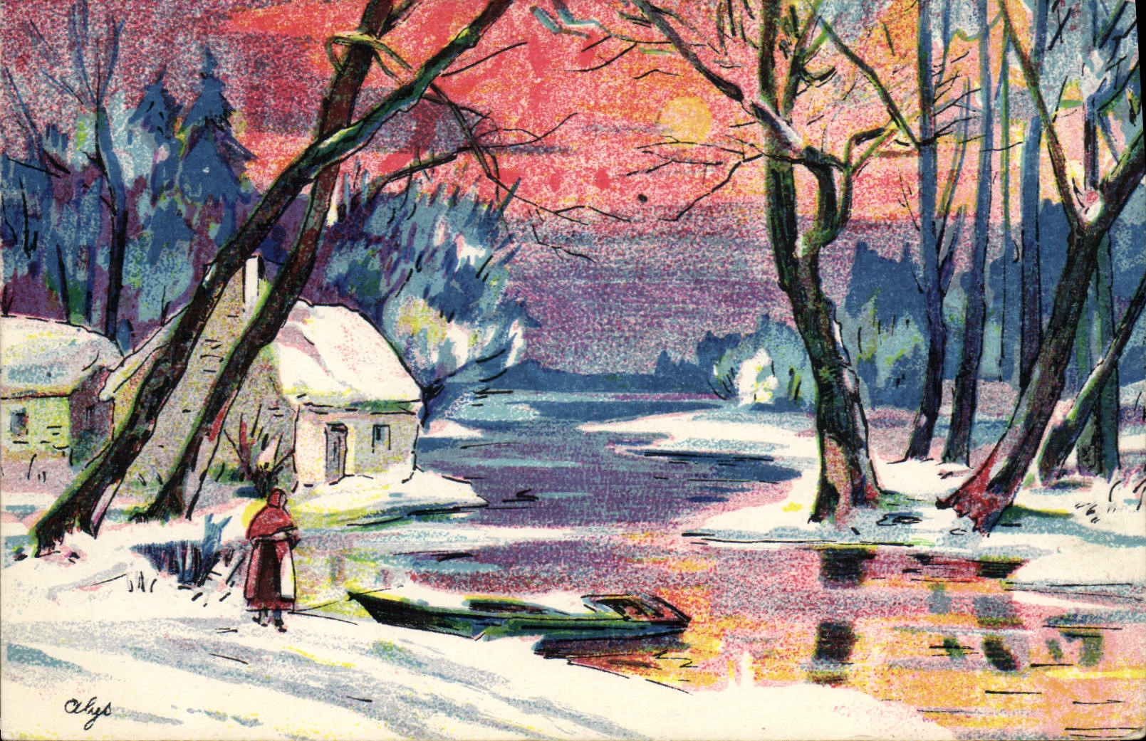 VINTAGE POSTCARD Fantasy Landscape