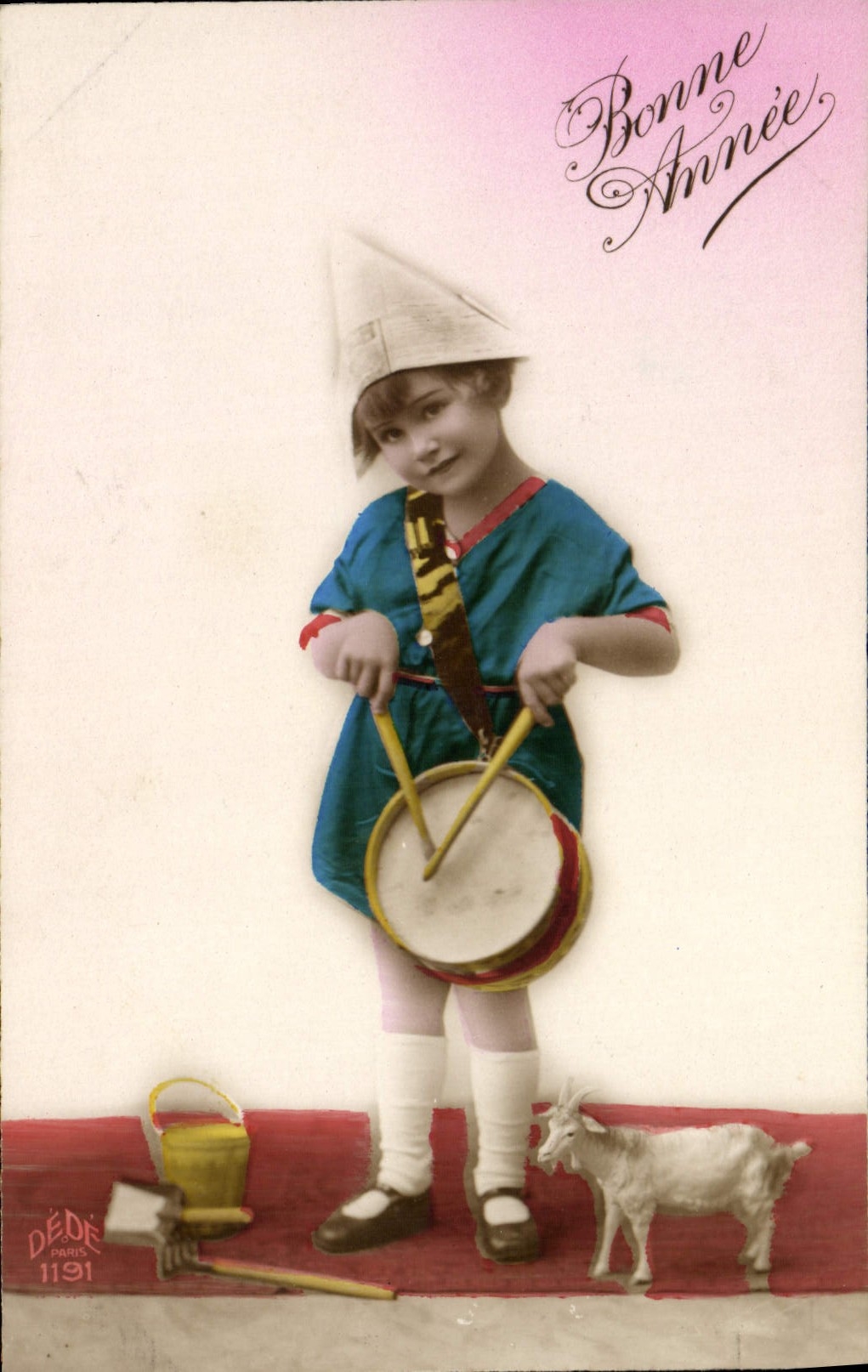 CPA Fantaisie Enfant Chevre