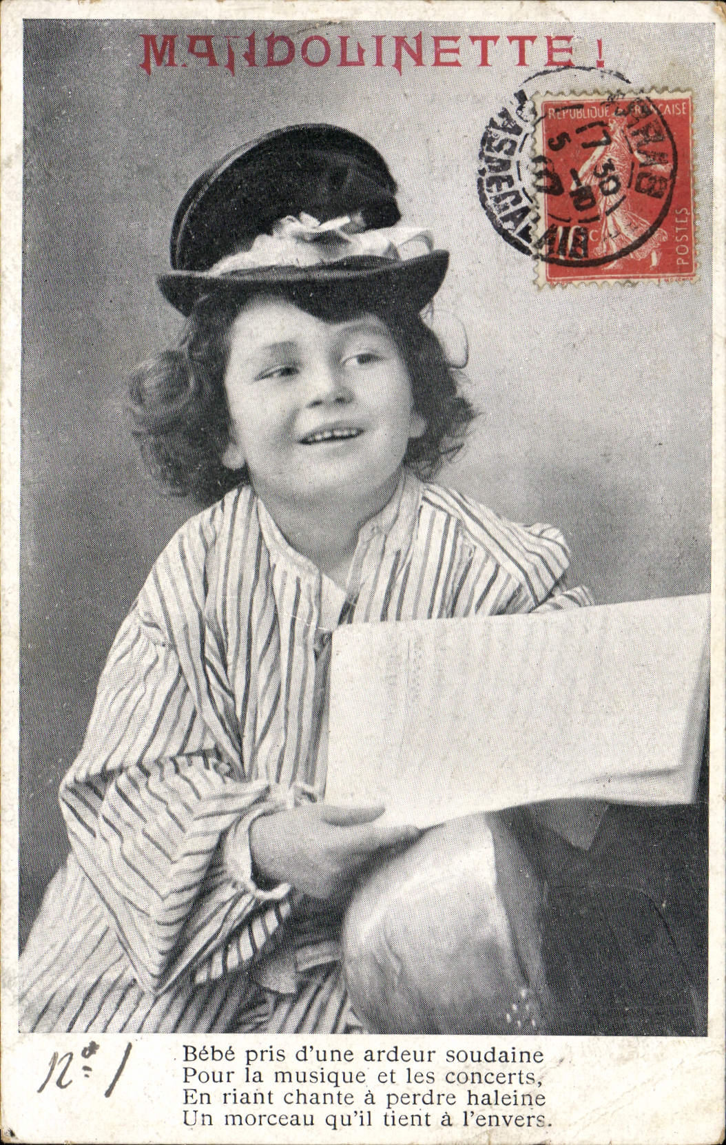 CPA Fantaisie Enfant Mandolinette 