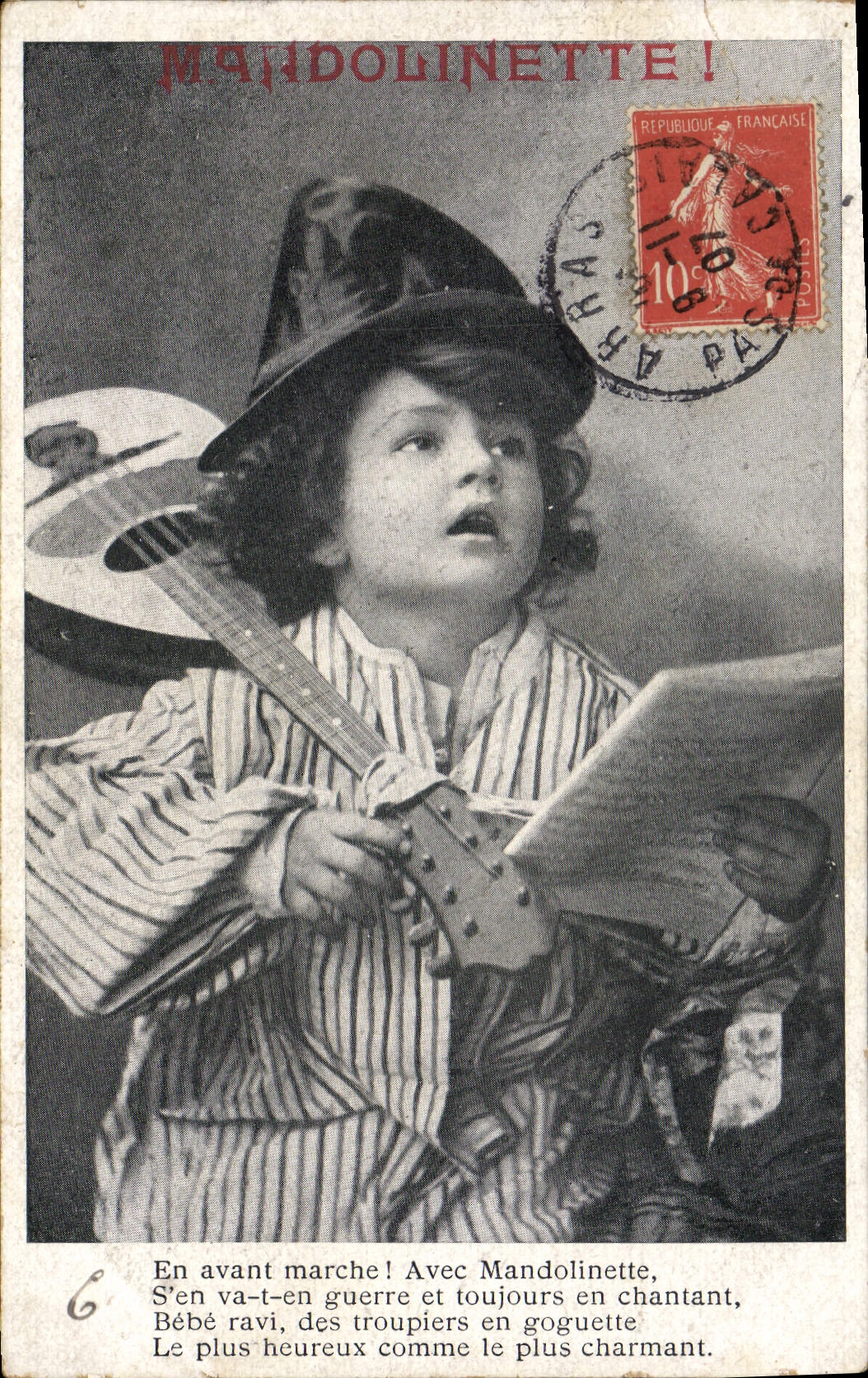 CPA Fantaisie Enfant Mandolinette 