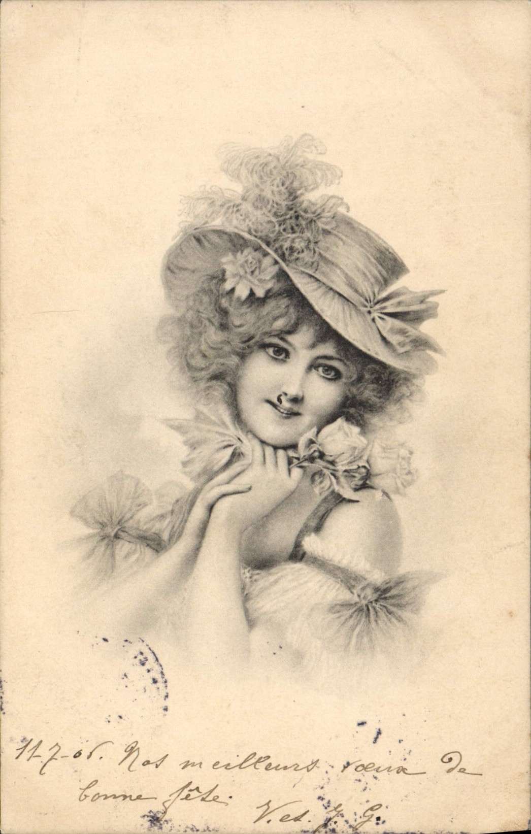 VINTAGE POSTCARD Fantasy Woman