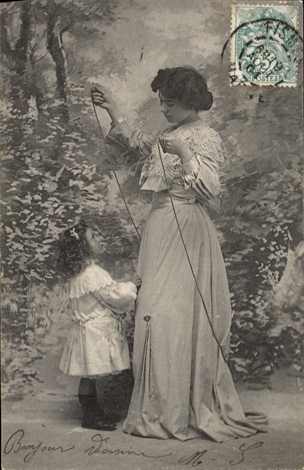 CPA Fantaisie Femme Enfant Corde a sauter