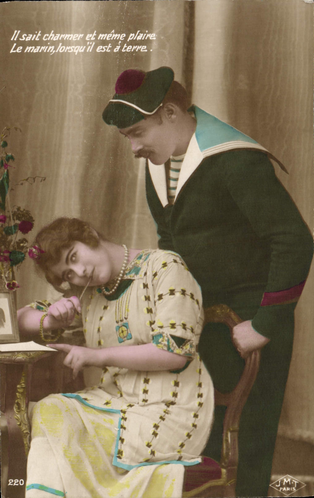 VINTAGE POSTCARD Fantasy Woman Sailor