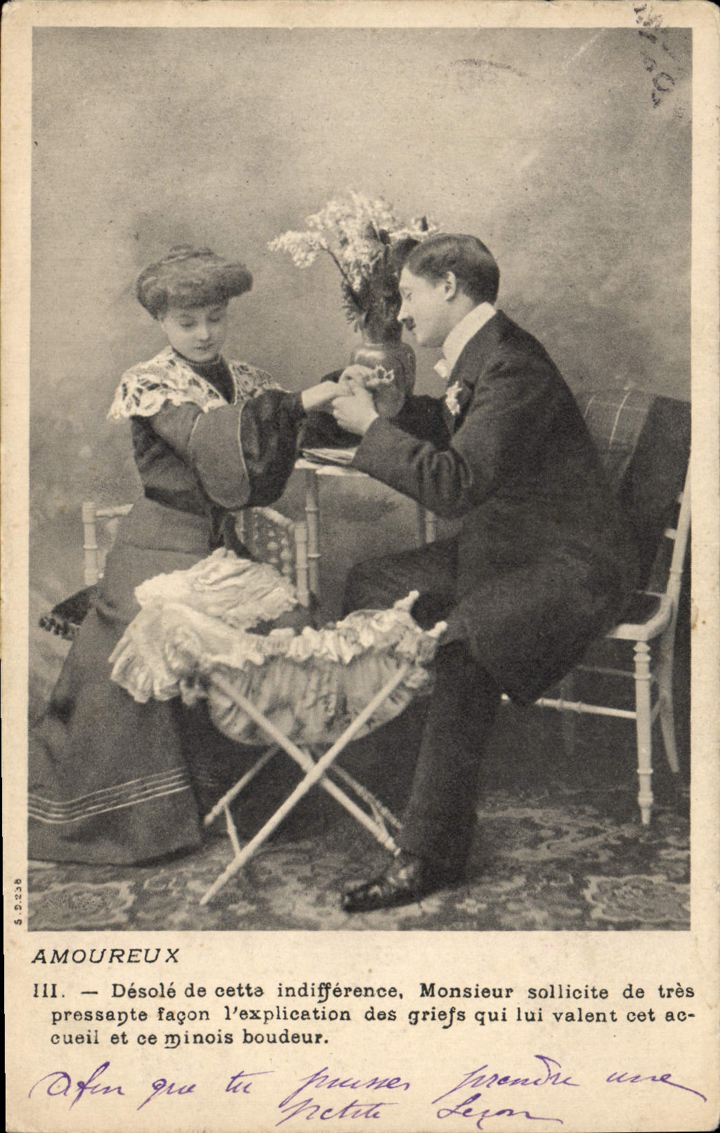 VINTAGE POSTCARD Fantasy Woman In love