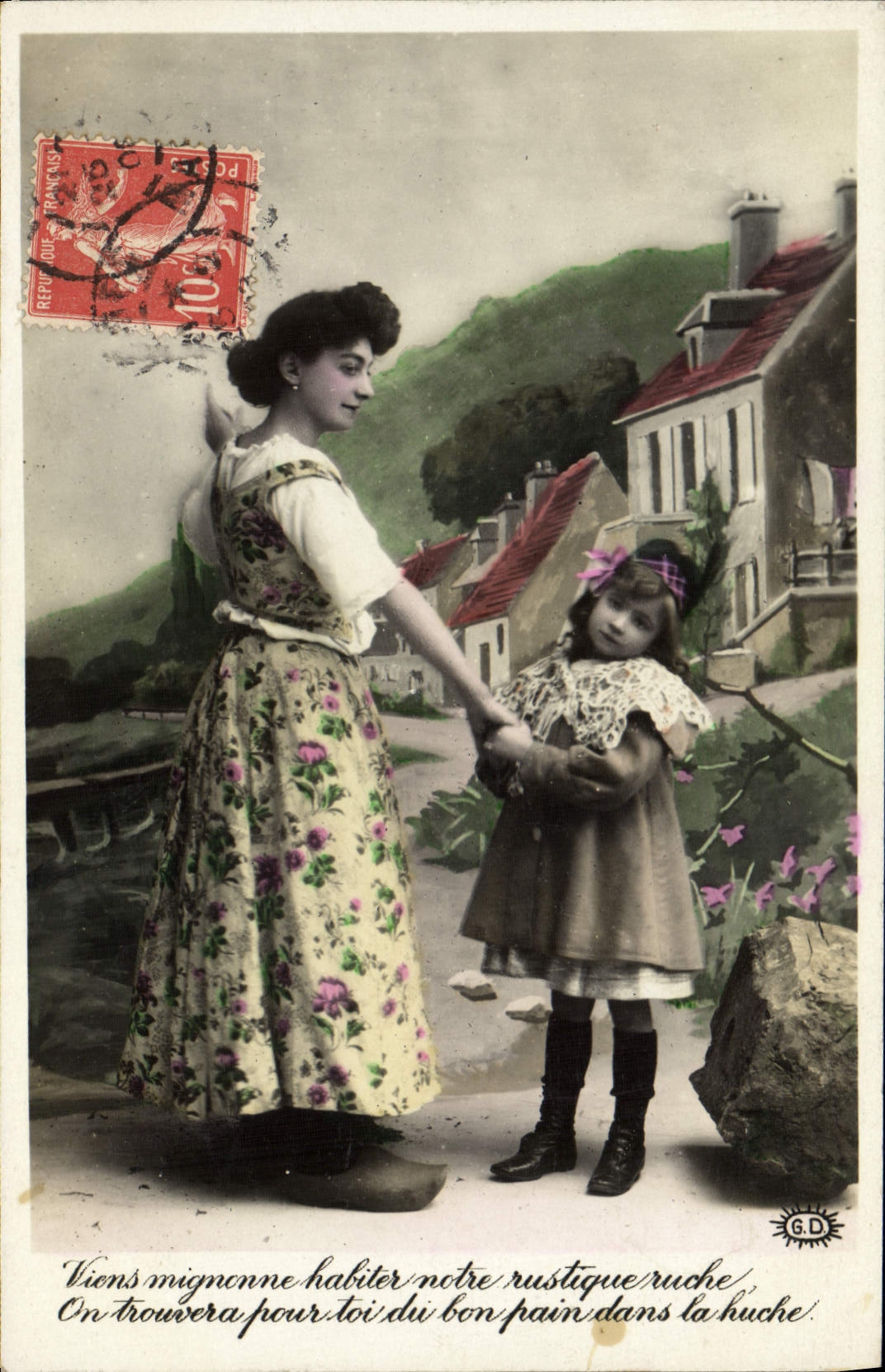 VINTAGE POSTCARD Fantasy Child wife