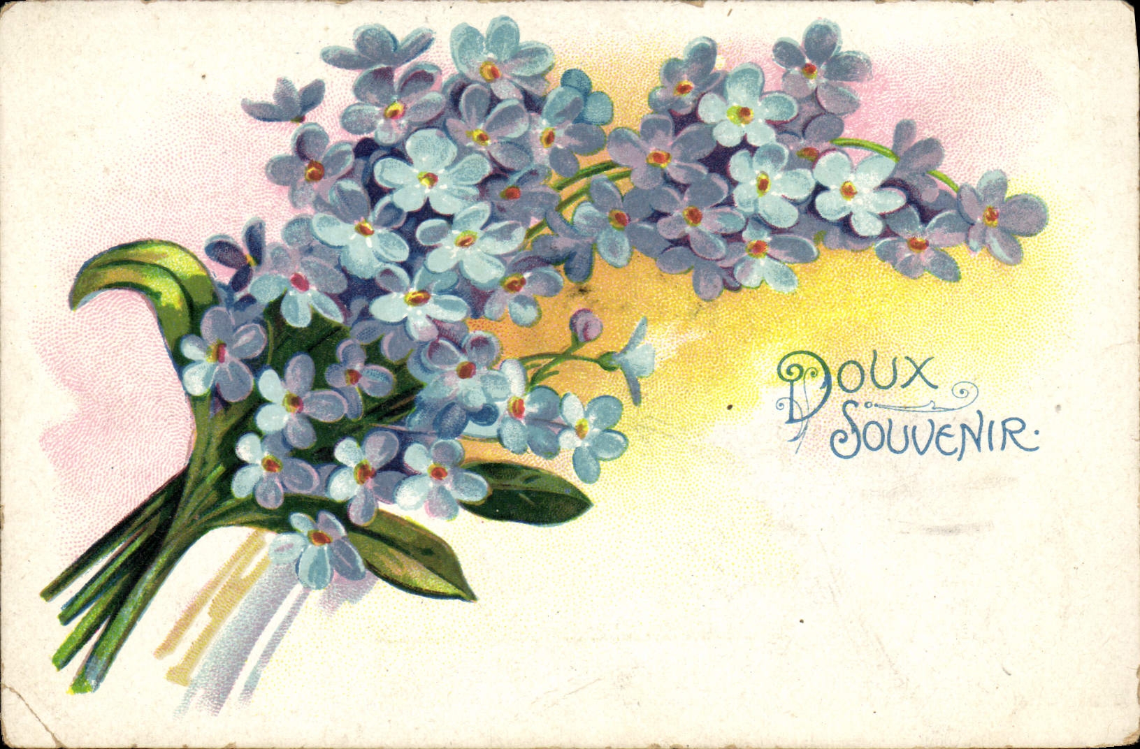 Flores de la fantasía de la POSTAL de la VENDIMIA