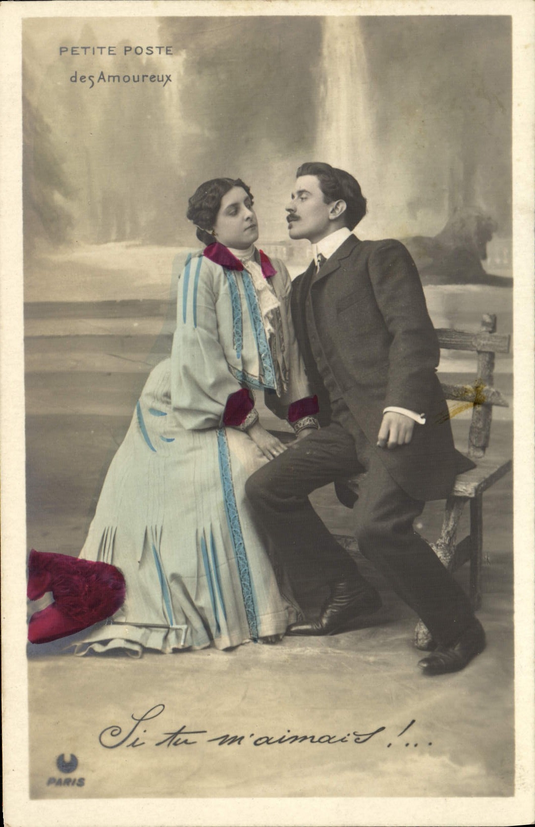 CPA Fantaisie Femme Petite poste des amoureux