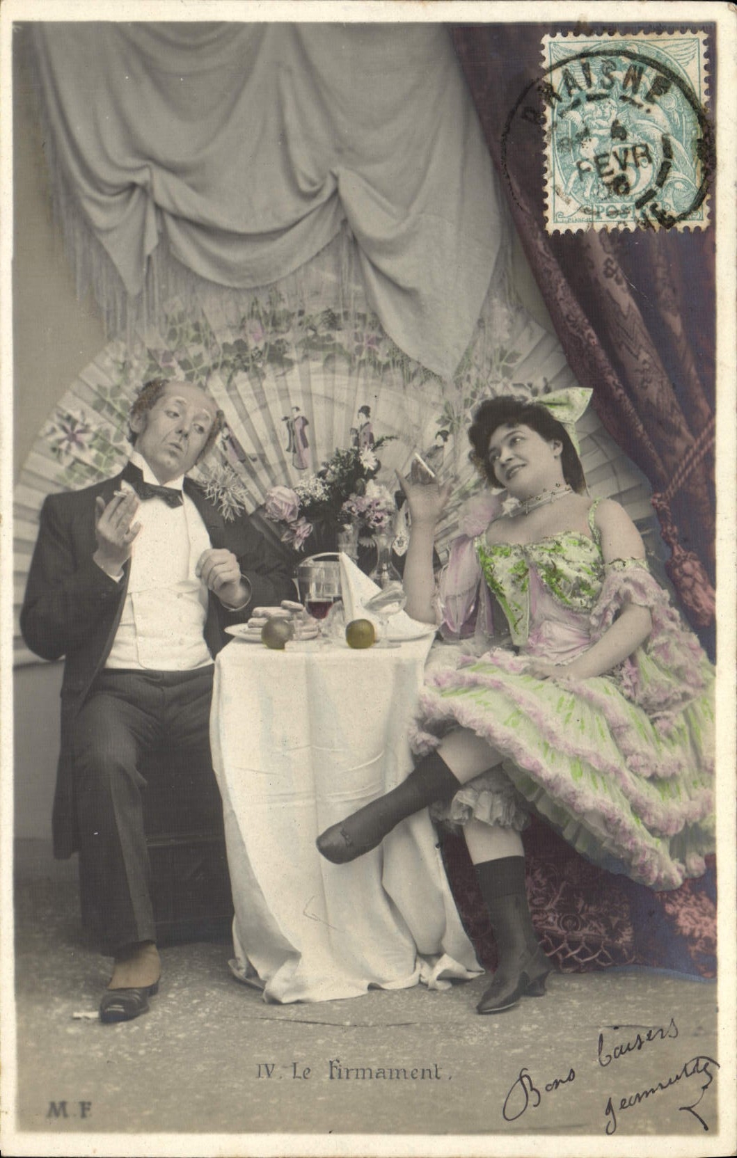 CPA Fantaisie Femme Le firmament