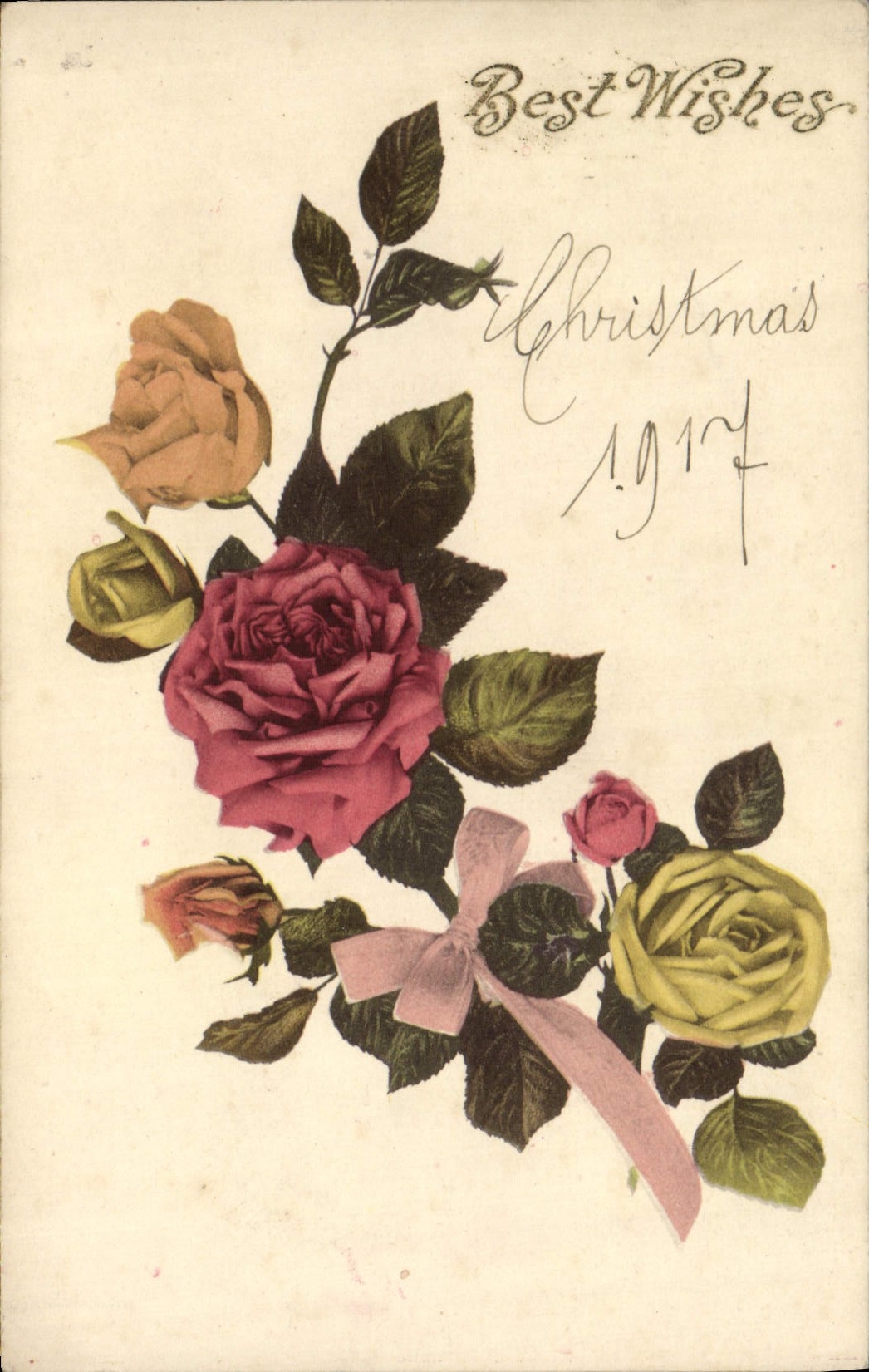 Flores de la fantasía de la POSTAL de la VENDIMIA