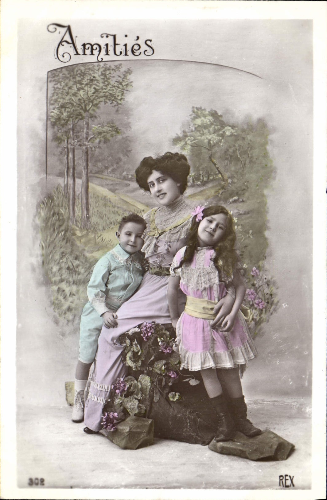 VINTAGE POSTCARD Fantasy Woman Children