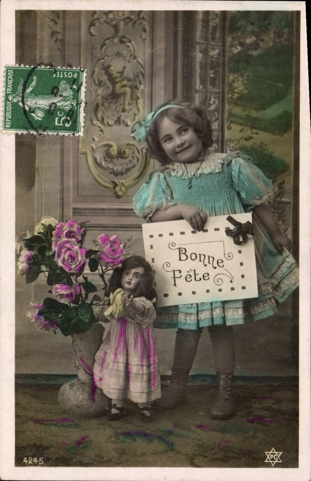 VINTAGE POSTCARD Fantasy Child Headstock