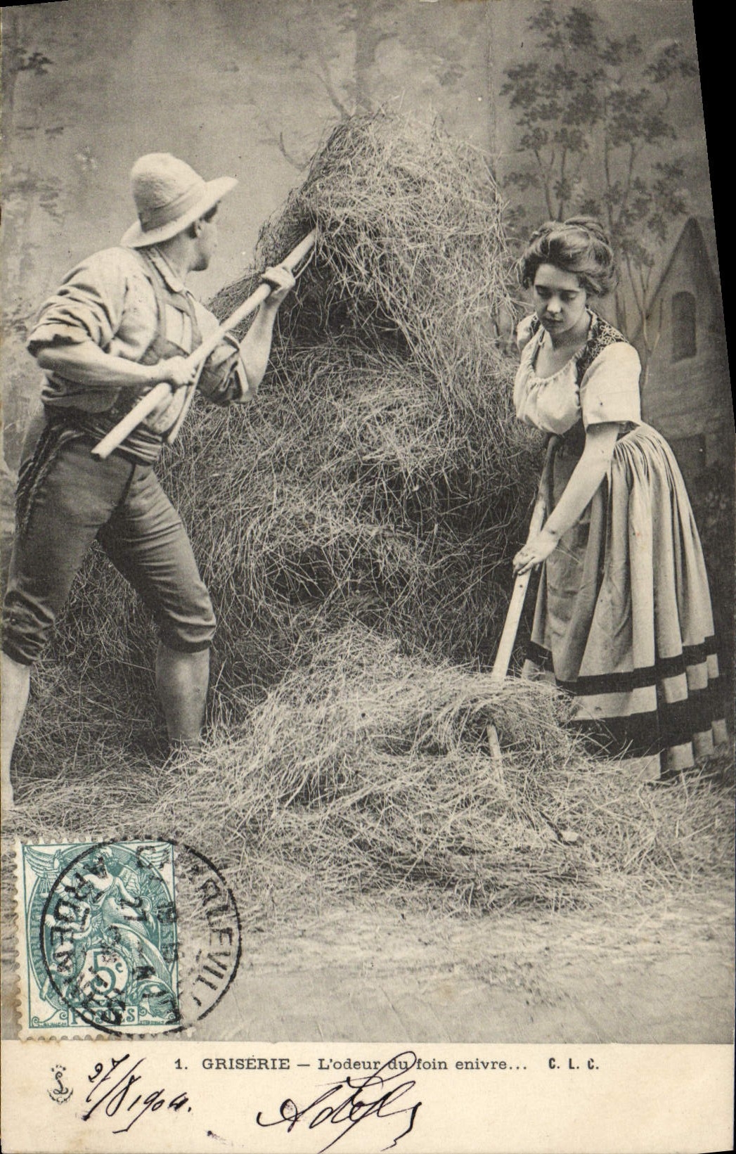 CPA Fantaisie Femme Griserie 