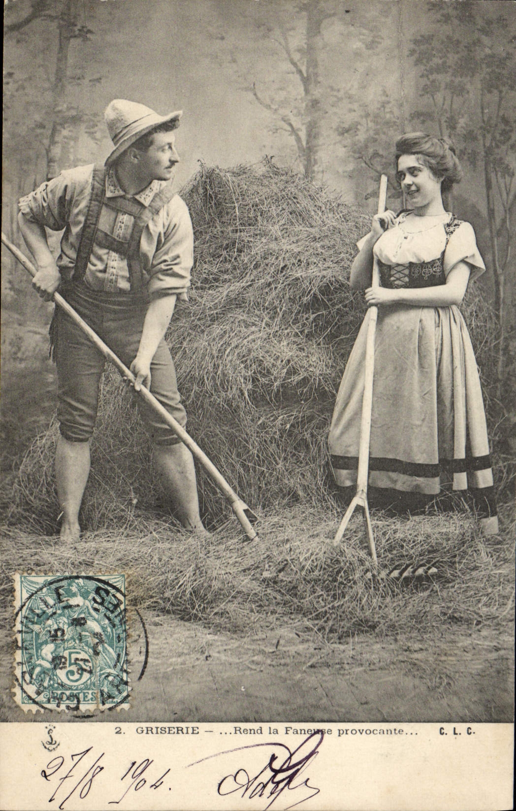 CPA Fantaisie Femme Griserie 