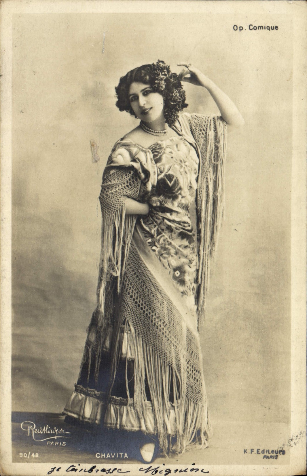 CPA Fantaisie Femme Chavita Opera Comique