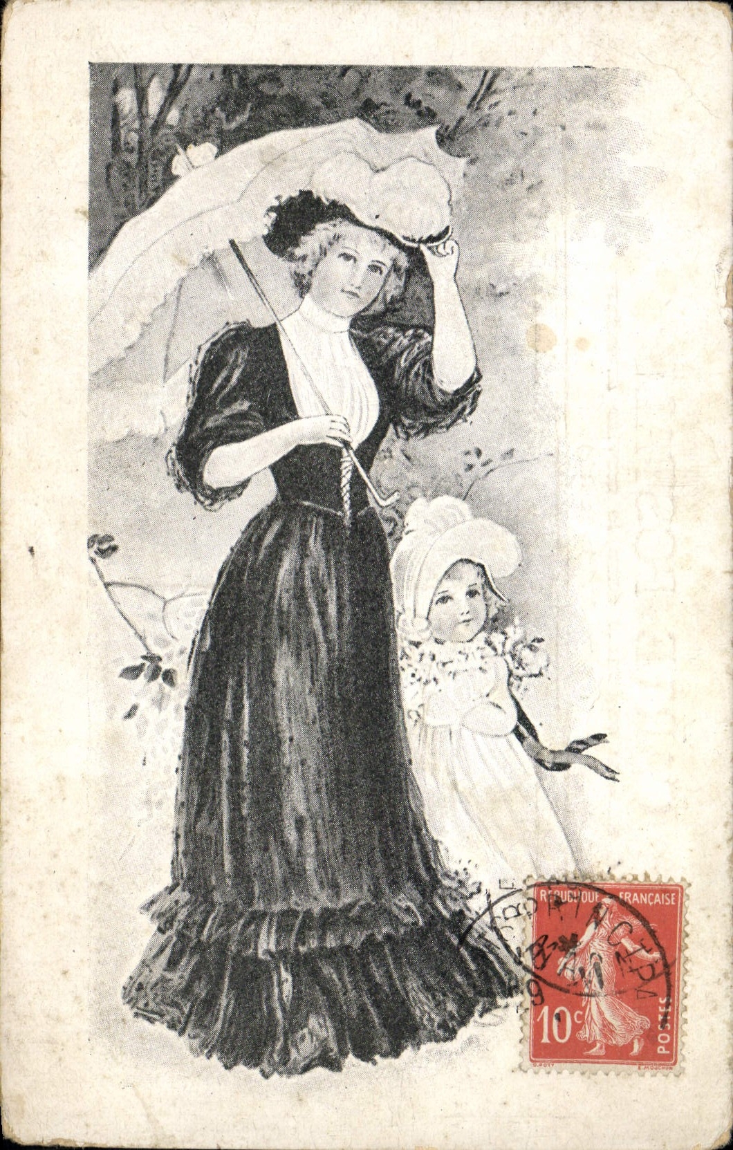 VINTAGE POSTCARD Fantasy Child wife