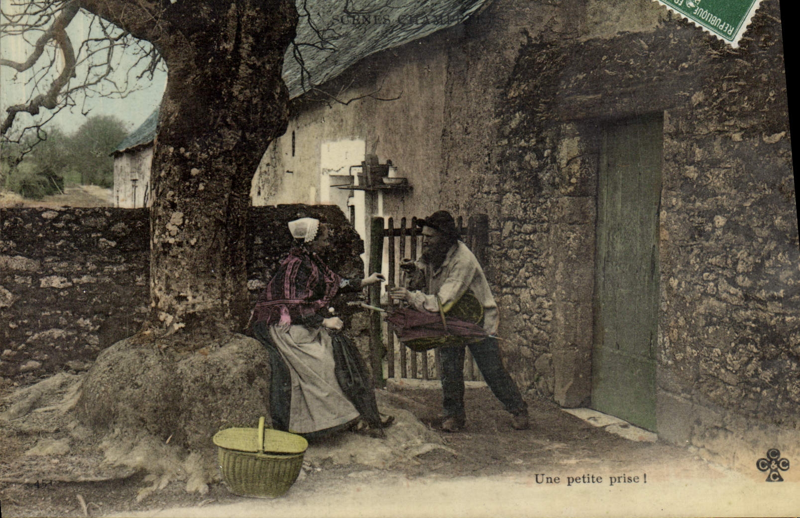 CPA Une petite prise Folklore