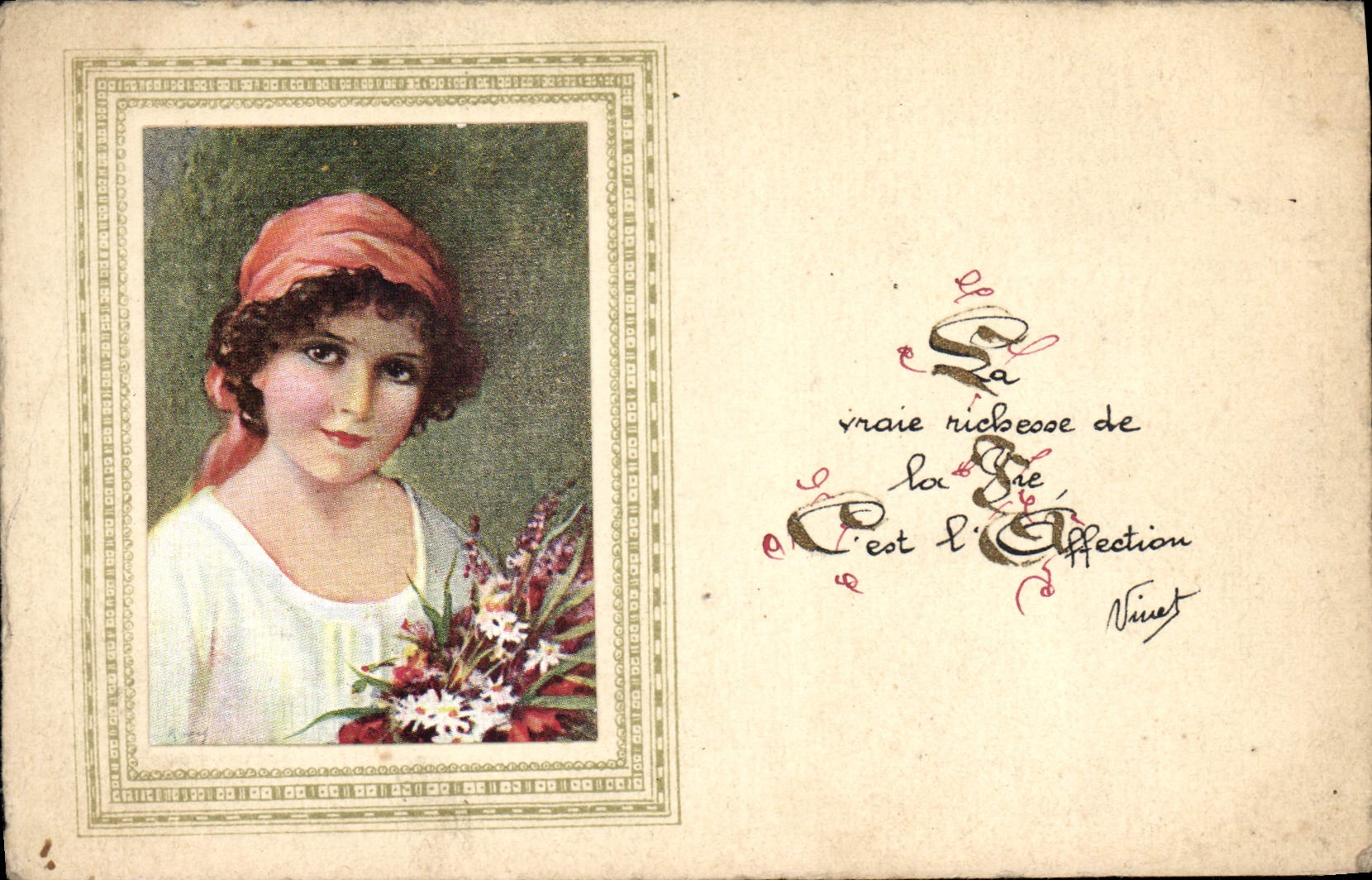 VINTAGE POSTCARD Fantasy Woman