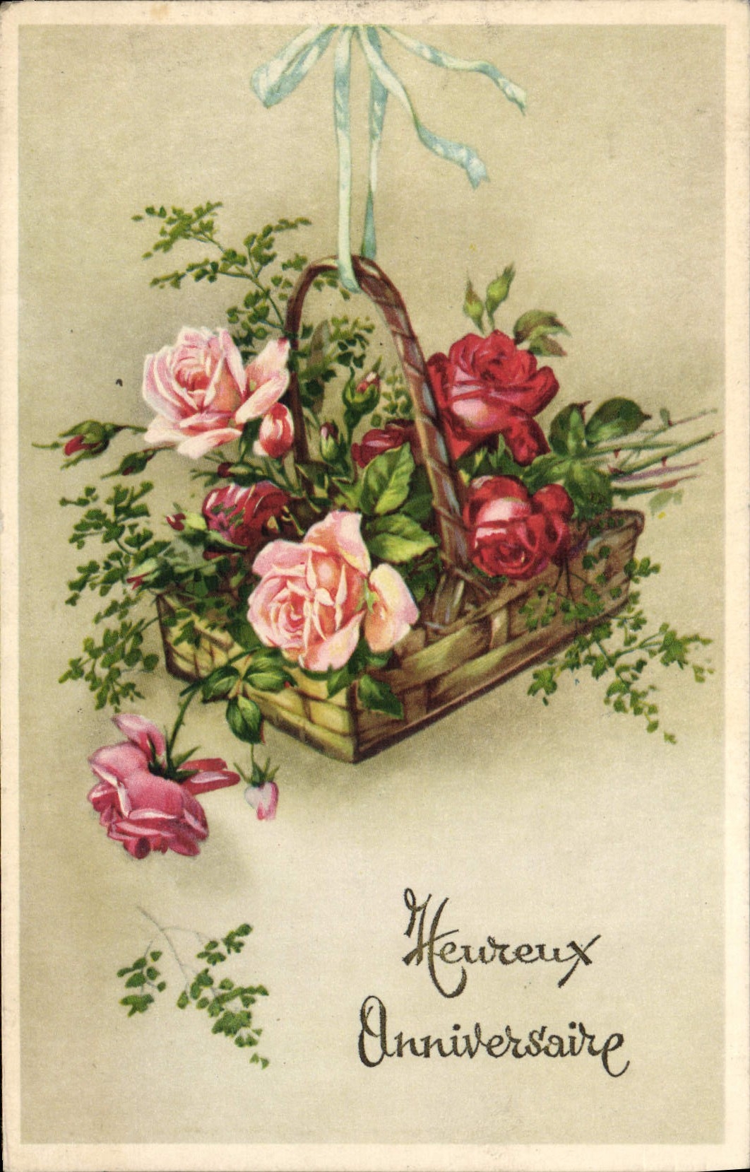 Flores de la fantasía de la POSTAL de la VENDIMIA