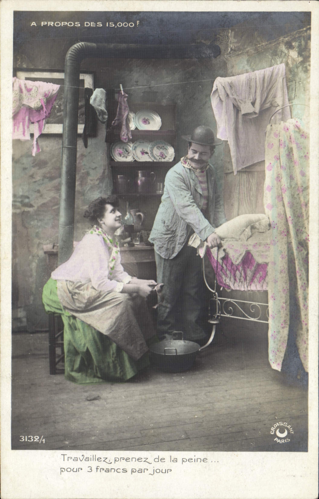 CPA Fantaisie Femme A propos des 15000 F