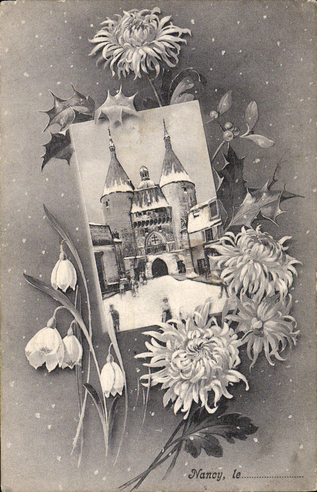 CPA Fantaisie Fleurs Nancy